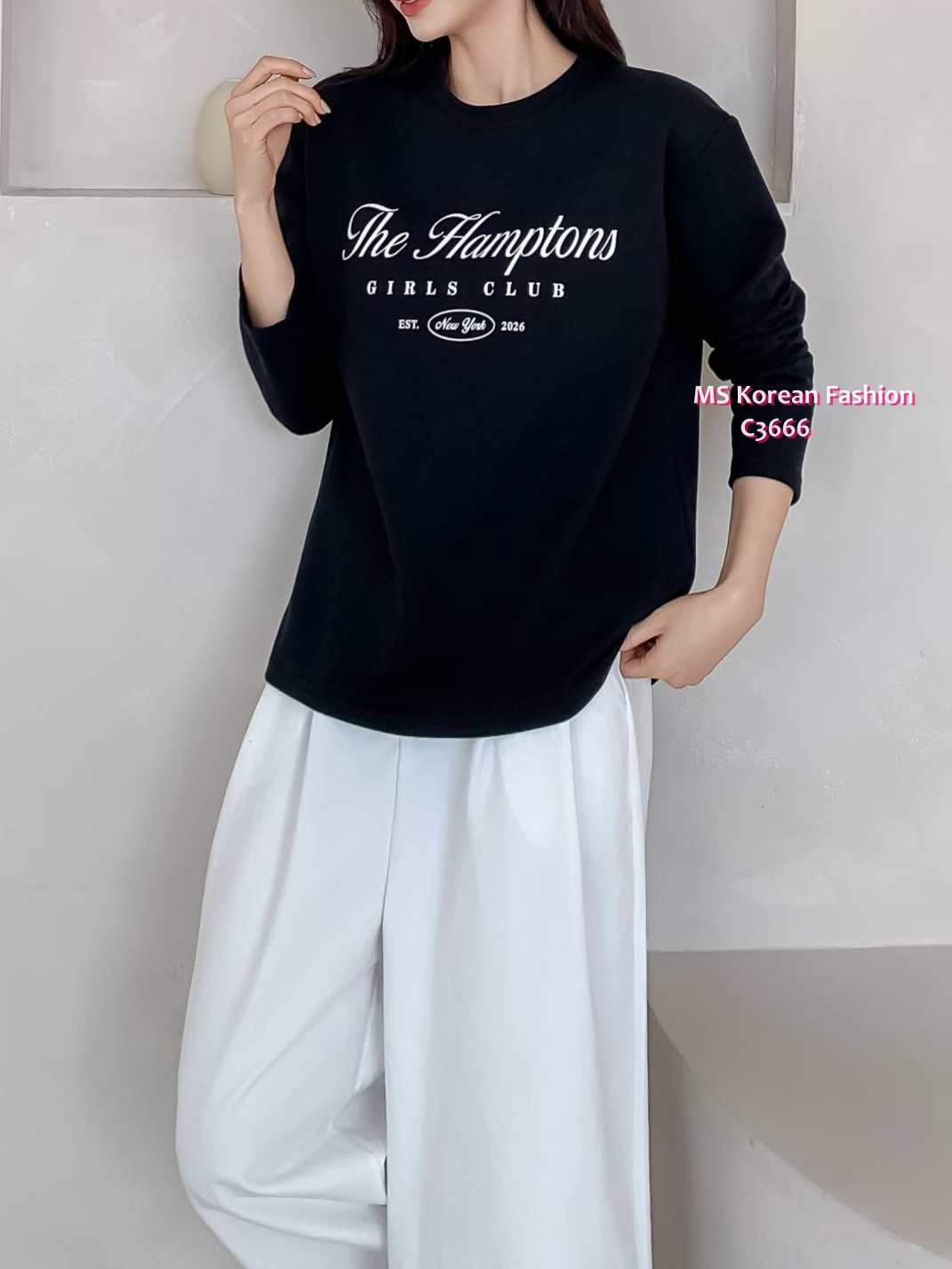 C3666 韓國🇰🇷簡約有款字母tee