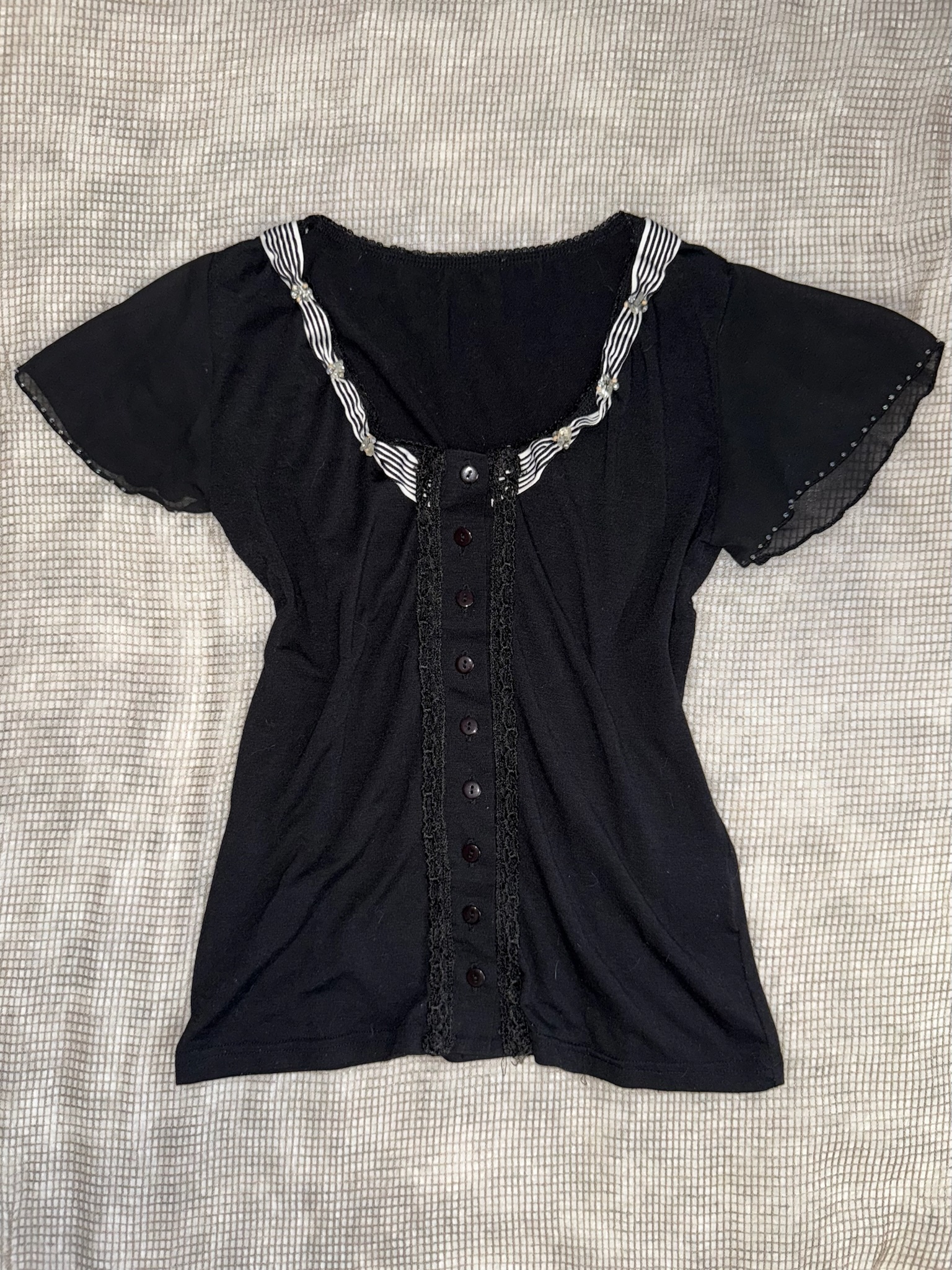 Gothic Coquette Aesthetic Jirai Kei Blouse