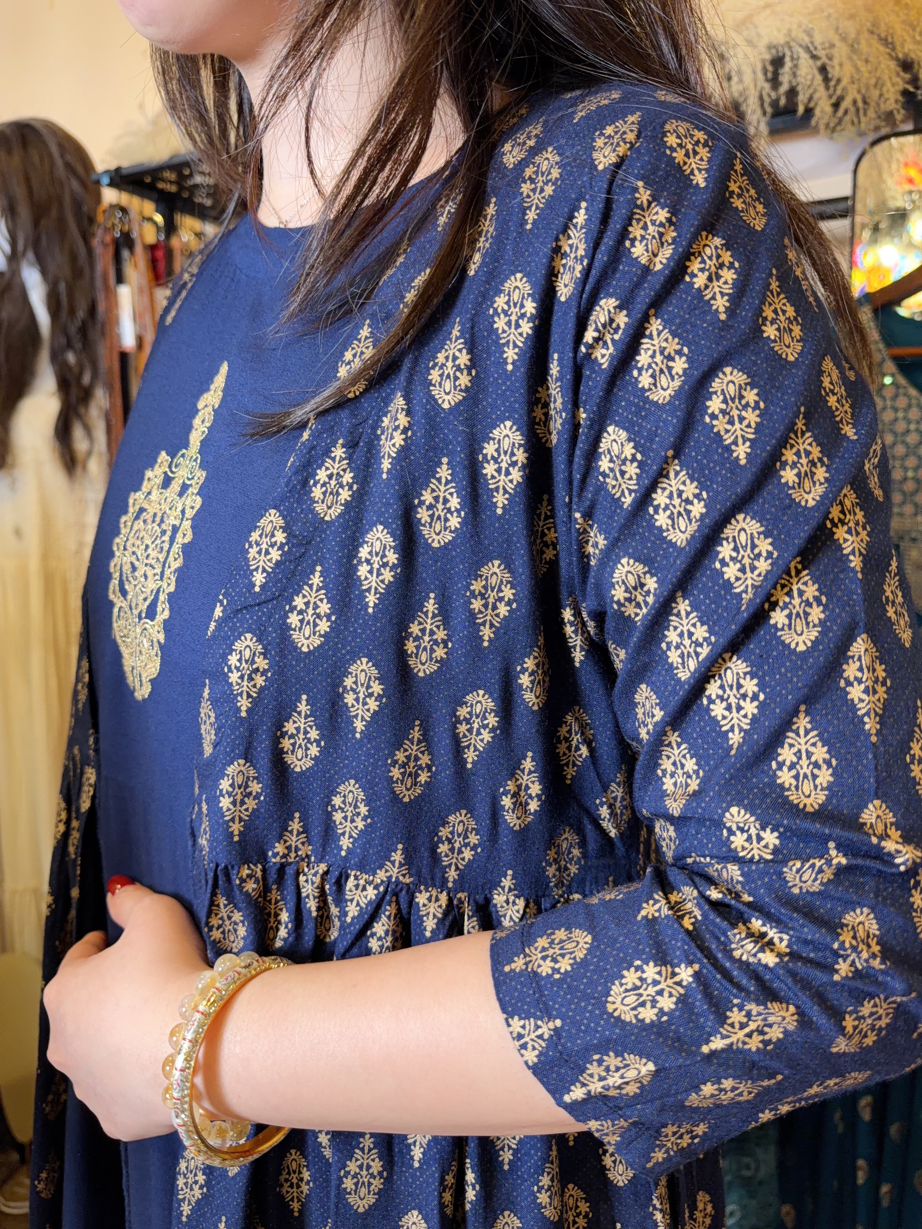 1658 Navy Blue Set of 2 Sleeveless OP 47"  + Outer 47"