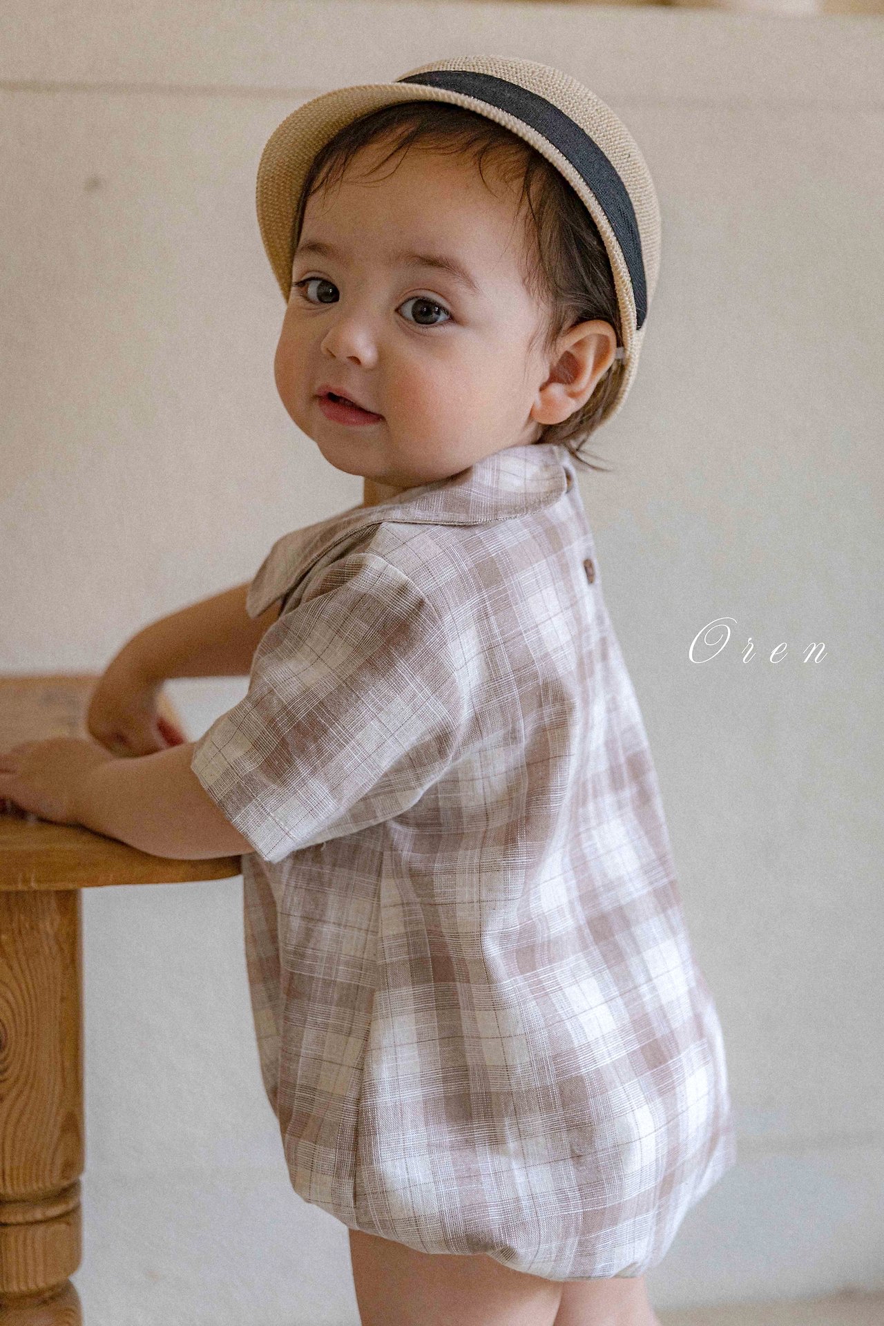 ☀️預訂 韓國直送☀️🇰🇷Oren Oliver兩色格紋純棉圓領短袖包屁衣/上下套裝