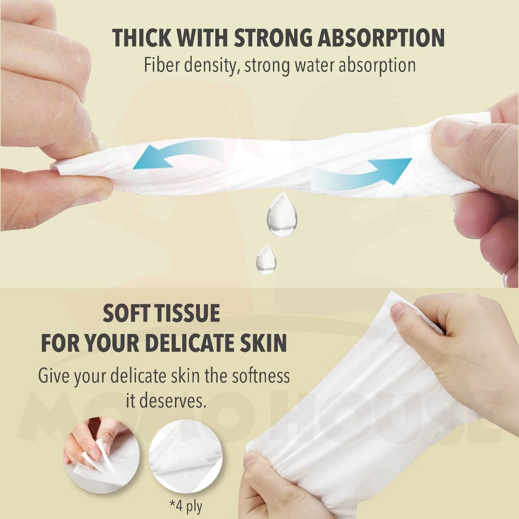 Bamboo Soft Facial Tissue Paper 4 Ply = (300pcs) 30 Packs