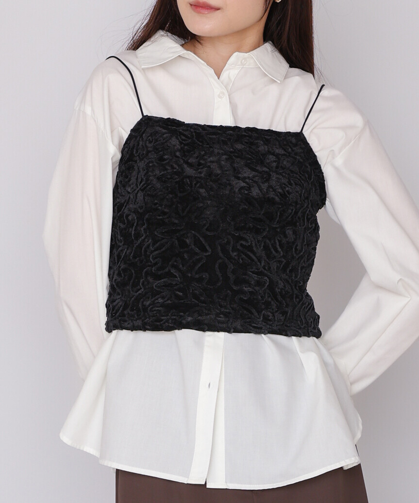絲絨刺繡背心【JOT001】