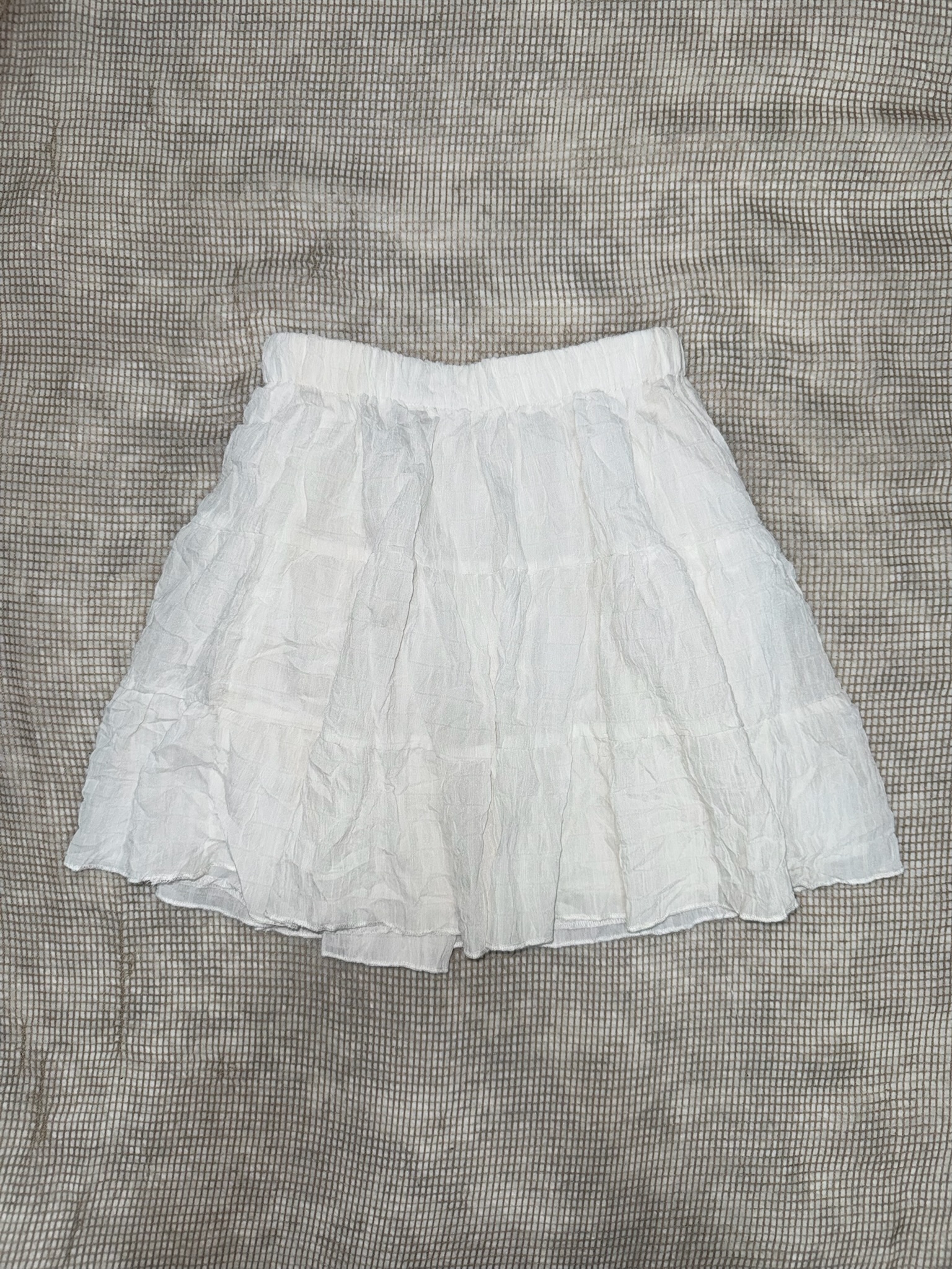 Casual White Ruffle Summer Skirt