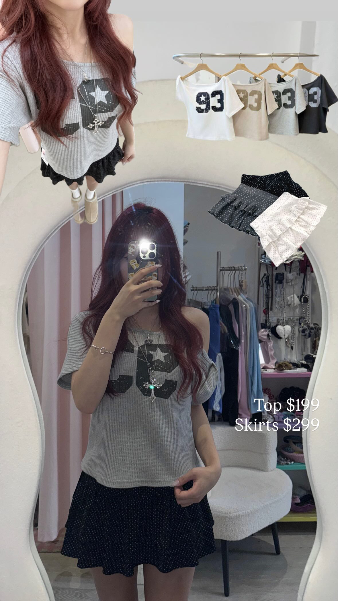 韓國窩夫格93斜膊top