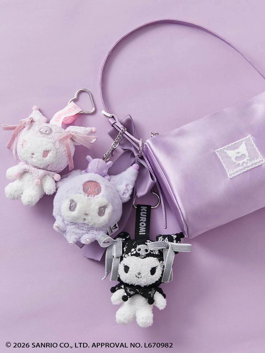 預訂｜日本版 SNIDEL HOME Kuromi x Lace 愛心扣 蝴蝶結公仔掛件