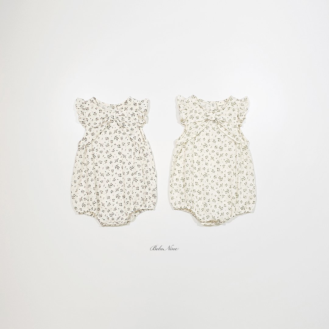 ☀️預訂 韓國直送☀️🇰🇷Bebenine兩色花卉蝴蝶結荷葉邊背心包屁衣