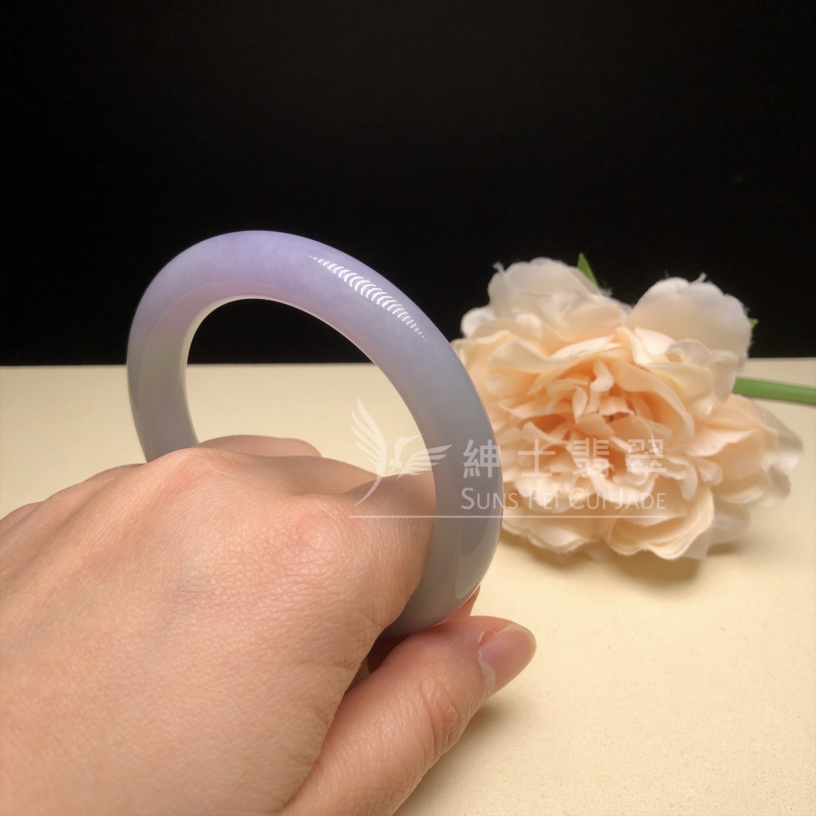 會卡水翻沙茄紫春彩圓鐲55.1mm C06143