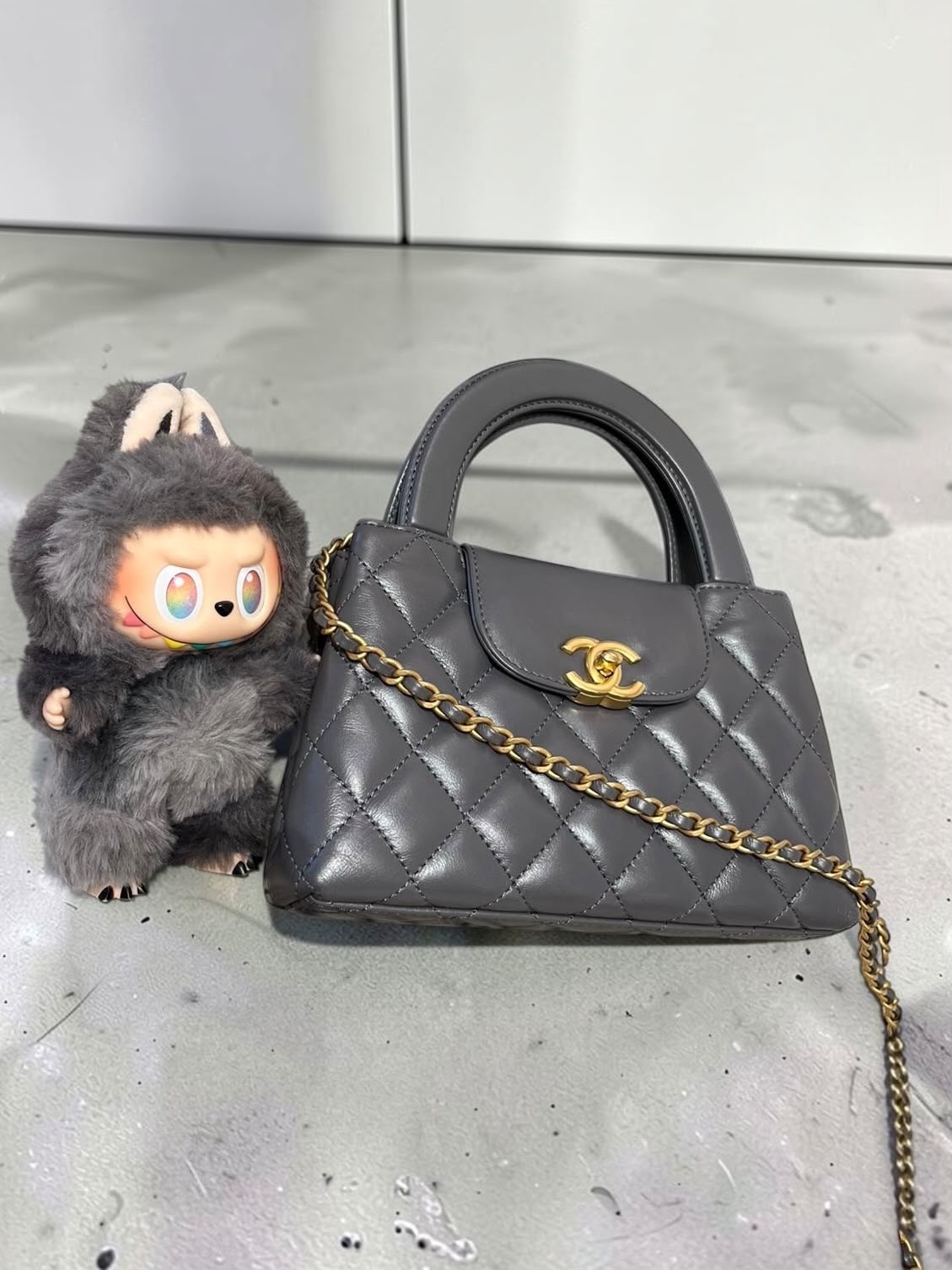 Chanel Mini Kelly Grey Calfskin 100Authentic , 98%New ✅收據副本✅晶片✅Dust bag ✅Box