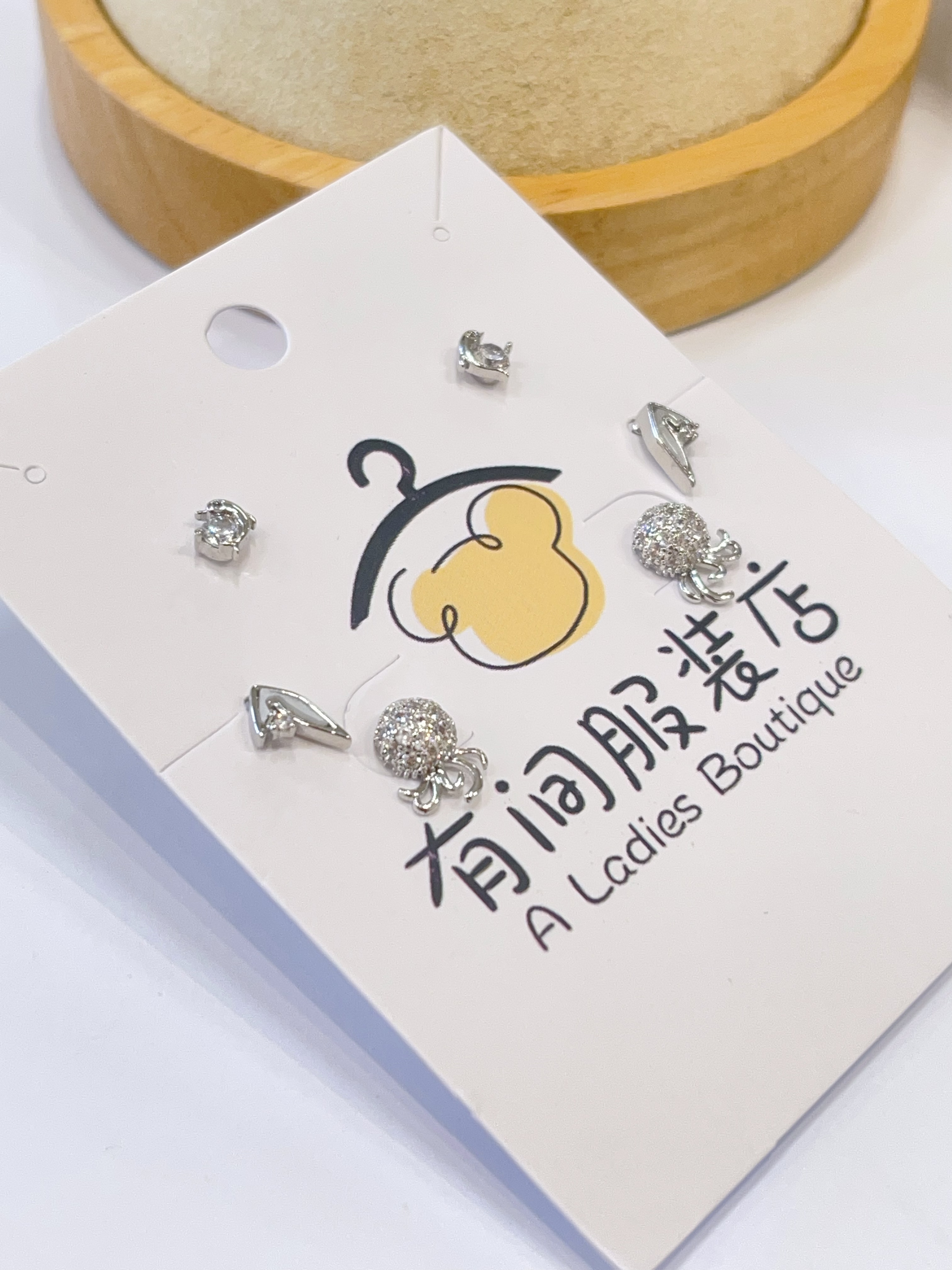 镶钻小八爪鱼耳环套装