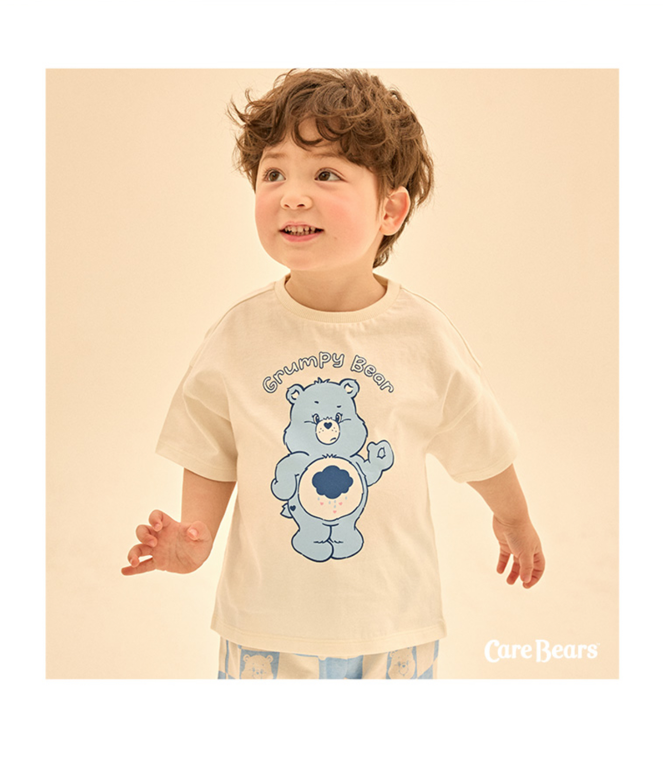 ☀️預訂 韓國直送☀️🇰🇷正版Care Bears兩色暴躁愛心小熊印花棋盤格紋上下套裝