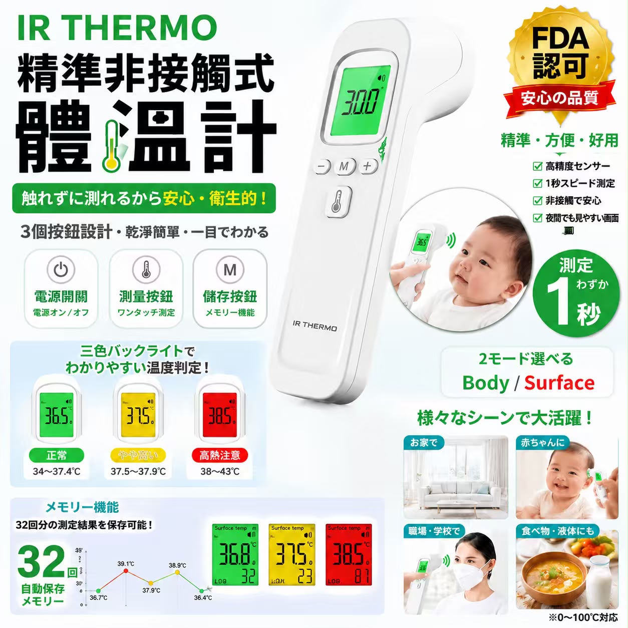 【預訂】日本 IR THERMO 精準非接觸式體溫計