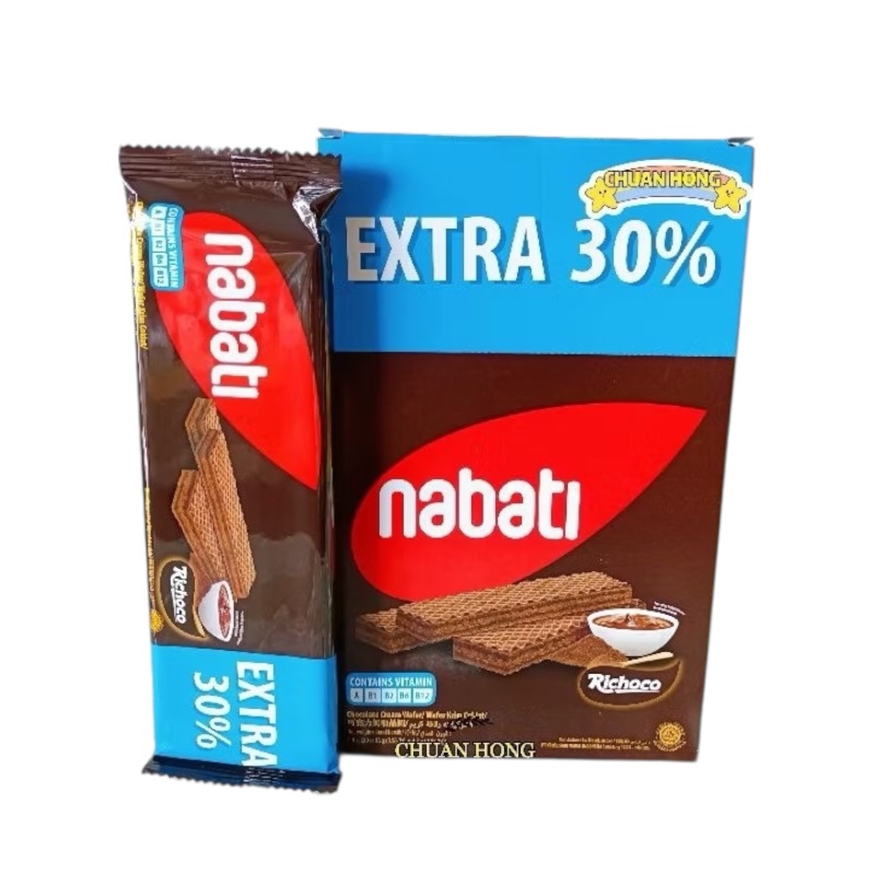 (WAFER / BOX) 20pcs x 21g Nabati Cream Wafer Extra 30% [Richeese Cheese / Richoco Chocolate]