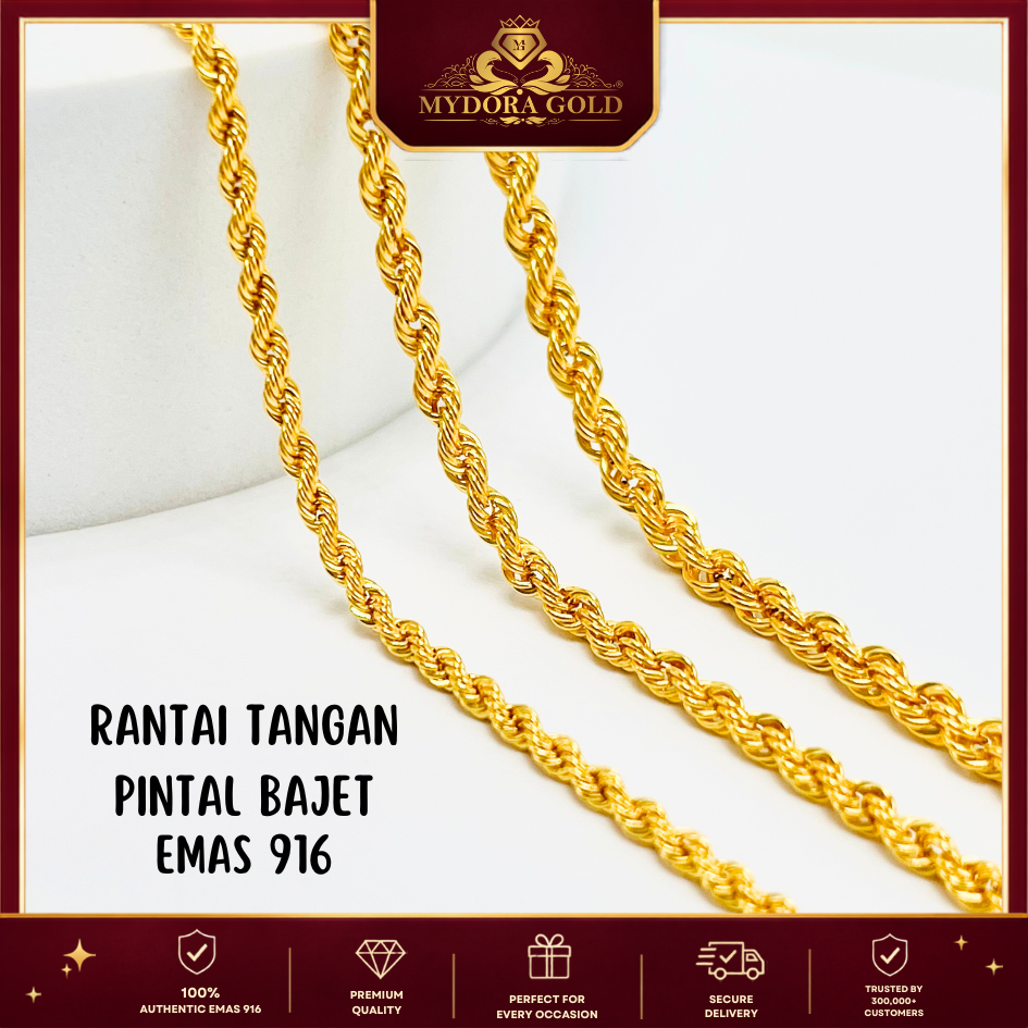 MYDORA Rantai Tangan Pintal Bajet | Emas 916/22K