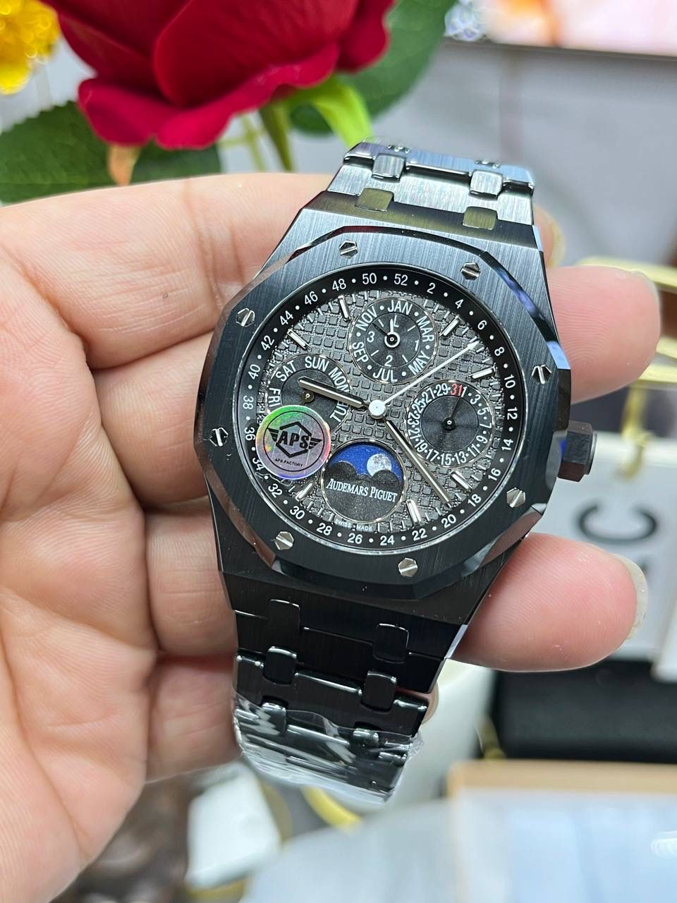 🚀爱彼黑陶瓷26579真月相 皇家橡树/41mm*10.5mm/5134一体机💯