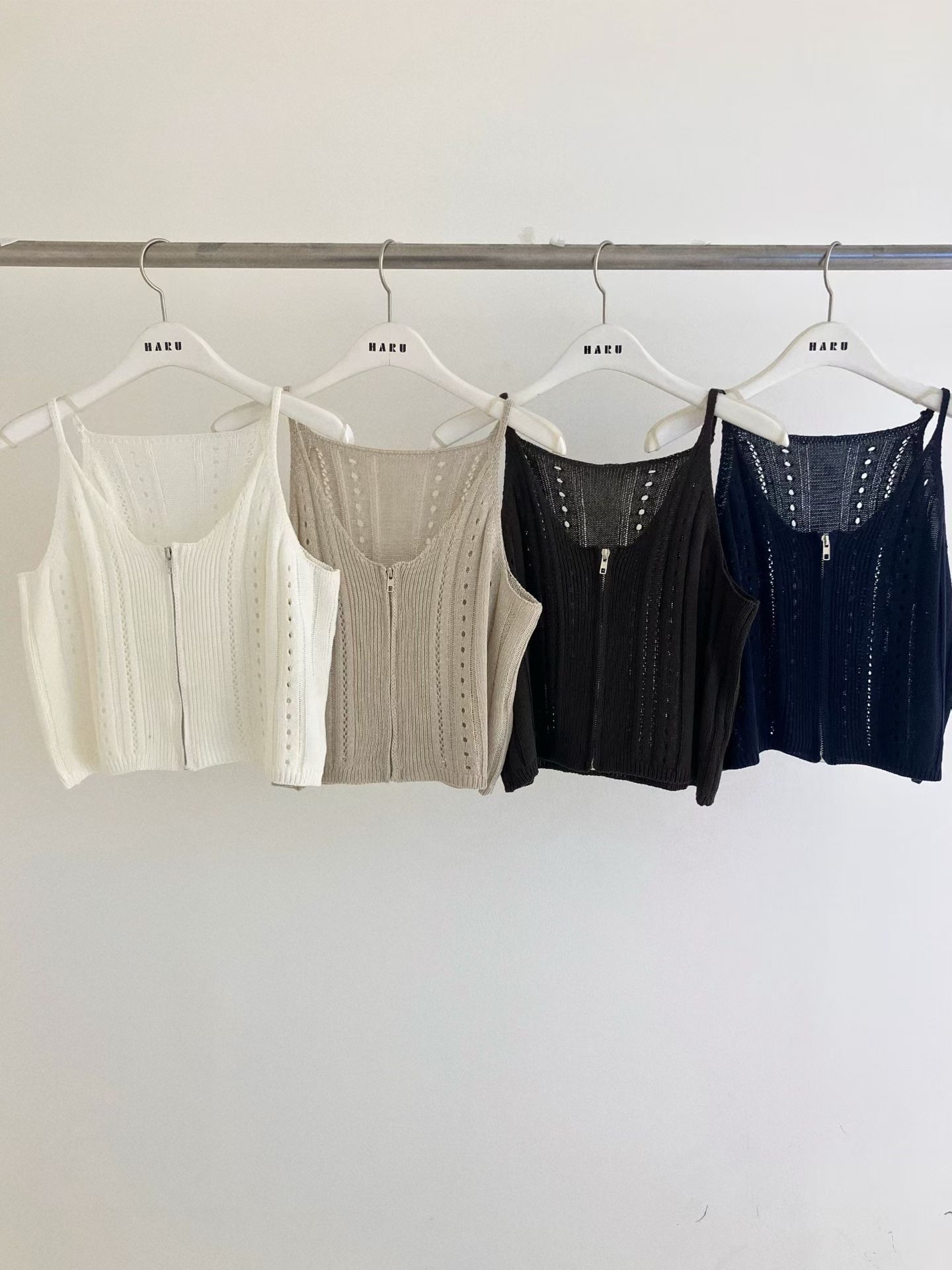 HA8 拉鍊針織洞洞吊帶