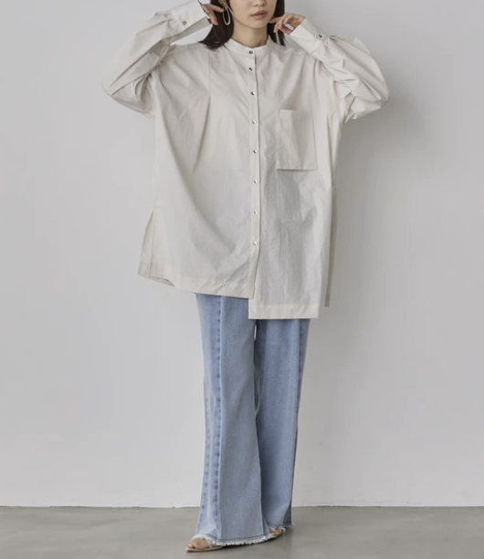 滌綸寬幅襯衫 - 2026 流行穿搭  女士襯衫 春夏時尚穿搭 成人休閒 日常穿搭 易於配搭 日本直送   #JP-I-260005