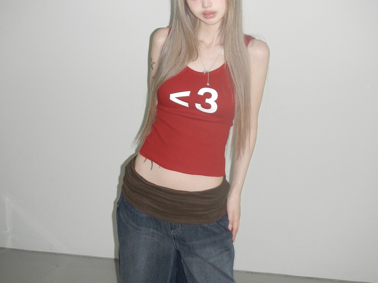 Downtown Girl Heart Print Tank