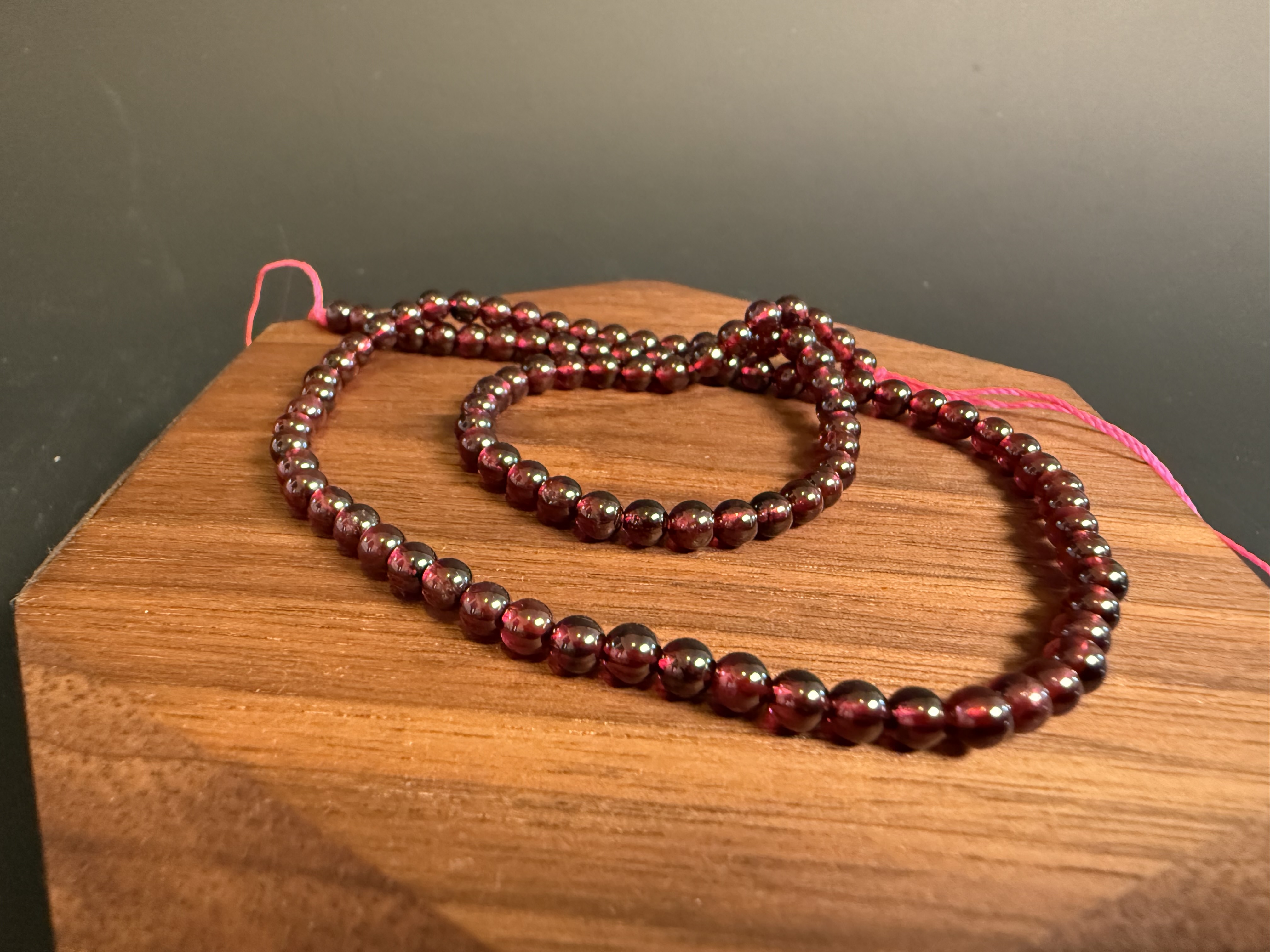 石榴石手串｜Garnet Bracelet｜4mm｜單圈／雙圈