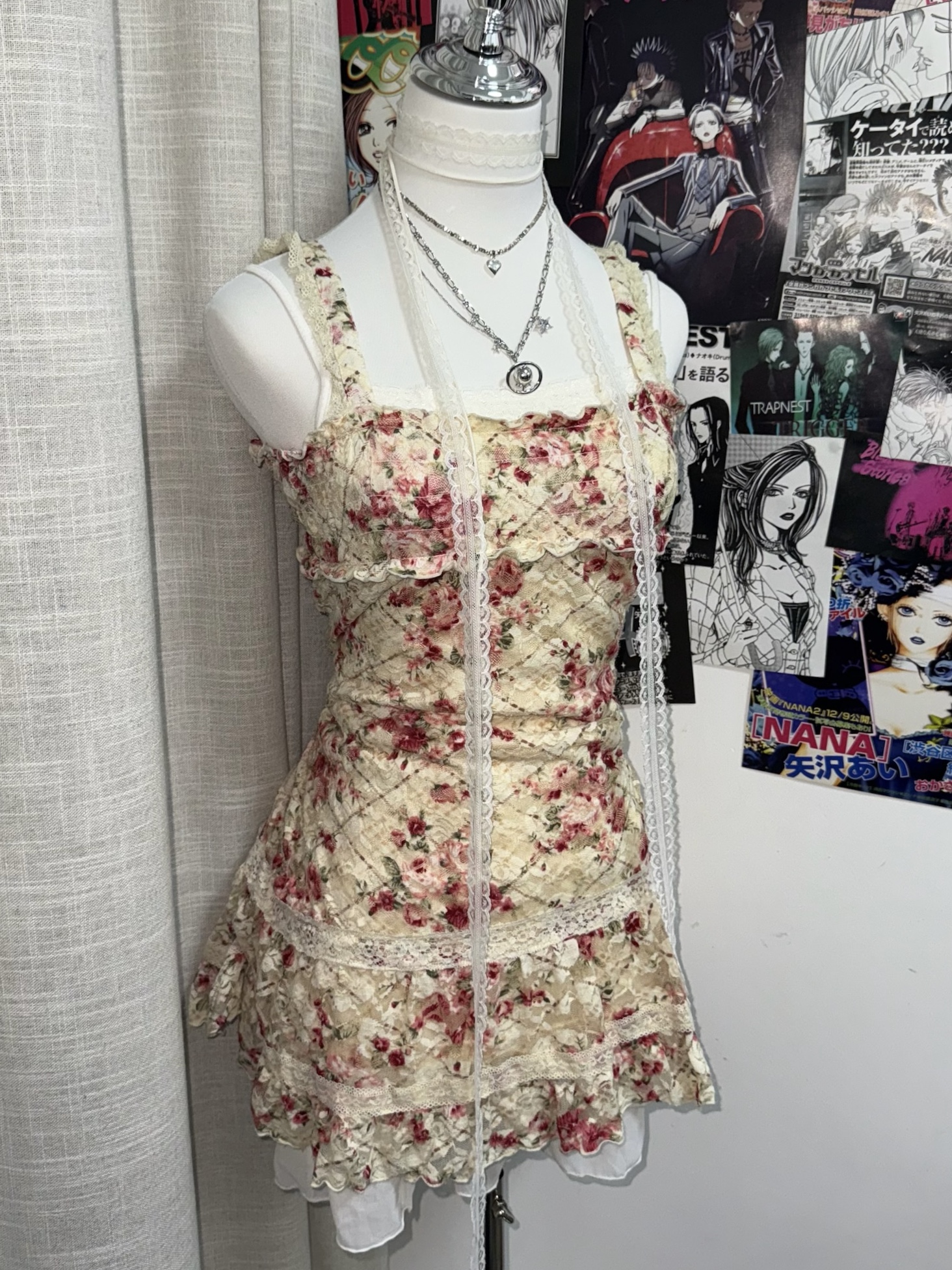 Nana Coquette Floral Lace Slip Dress