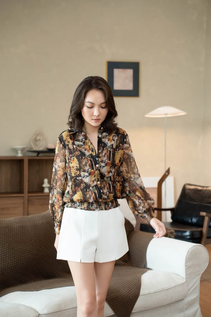 SS-Y689 IN-HOUSE LONG SLLV FLORAL CHIFFON BLOUSE