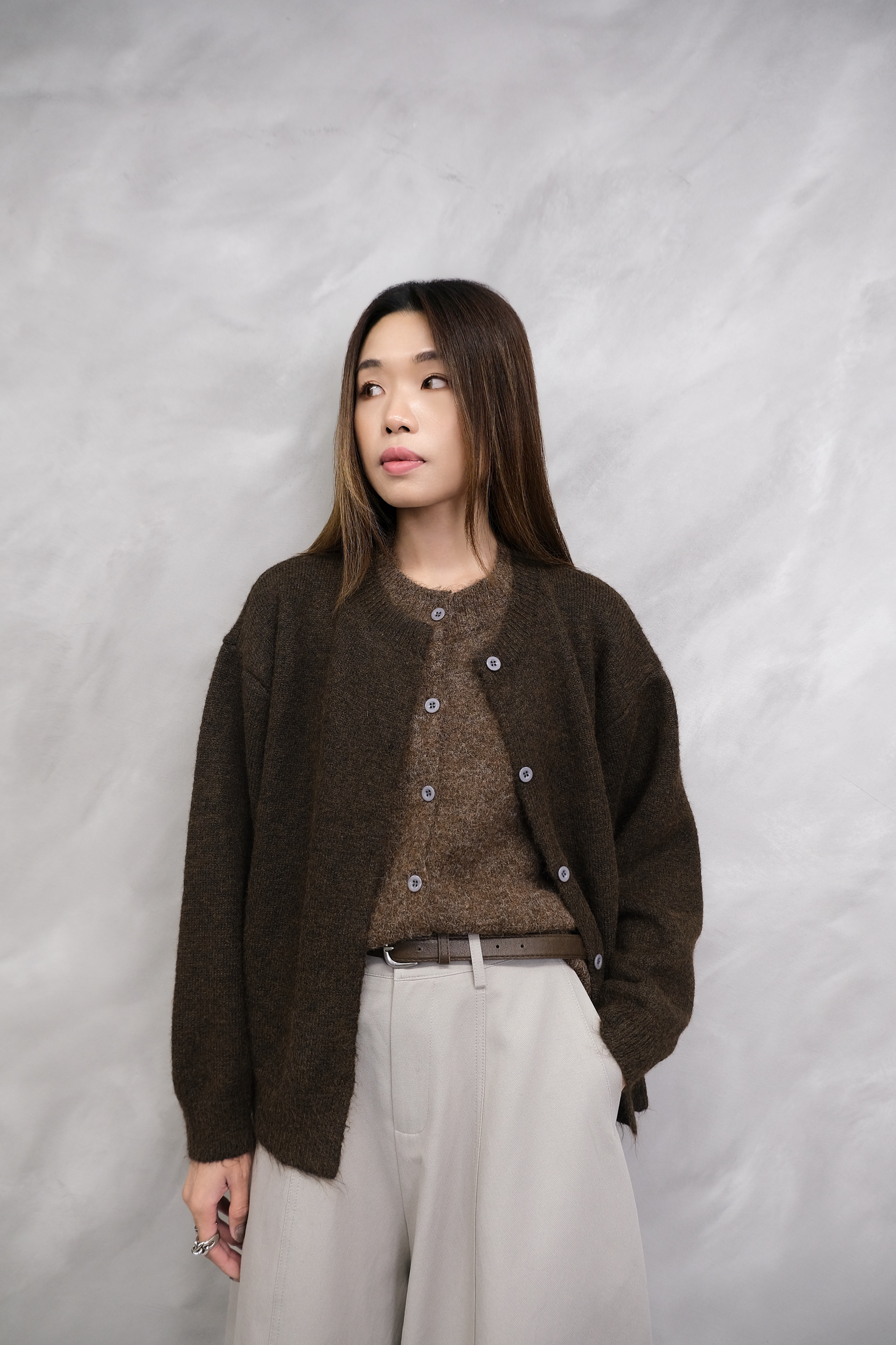 (Unisex)Textured Layer Cardigan #jk34
