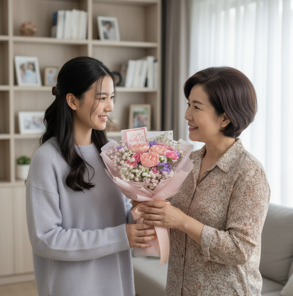  👉🏻鮮👈🏻淺粉康乃馨 3支 5支丨母親節花束丨淺粉花束丨康乃馨花束丨心意小花束丨小花束丨觀塘花店