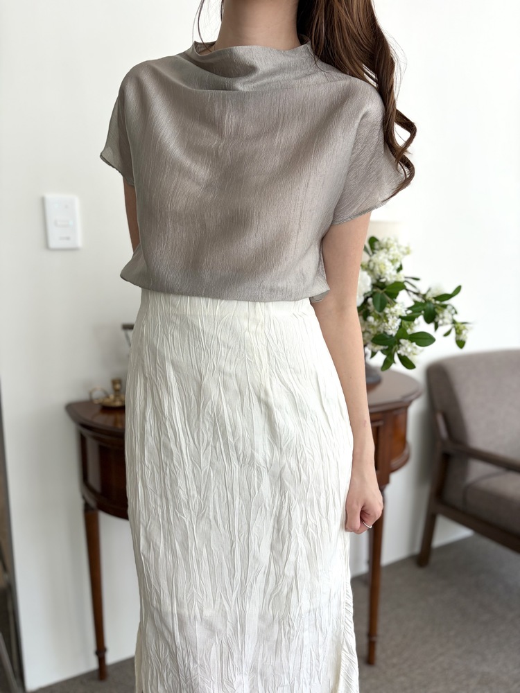 Odette Sheen Top (Silver Grey)