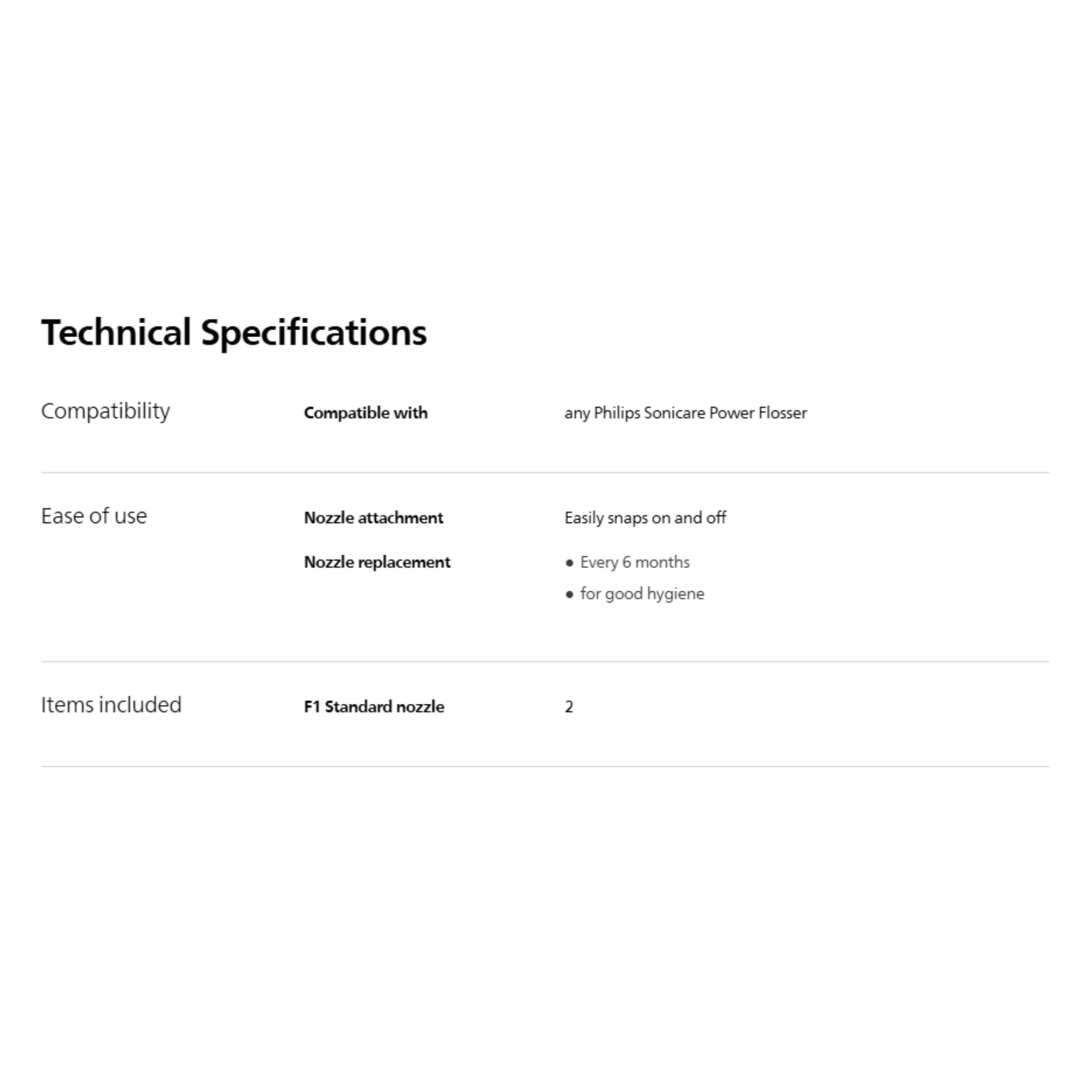 Philips Sonicare F1 Standard Power Flosser Nozzle (HX3042/00)