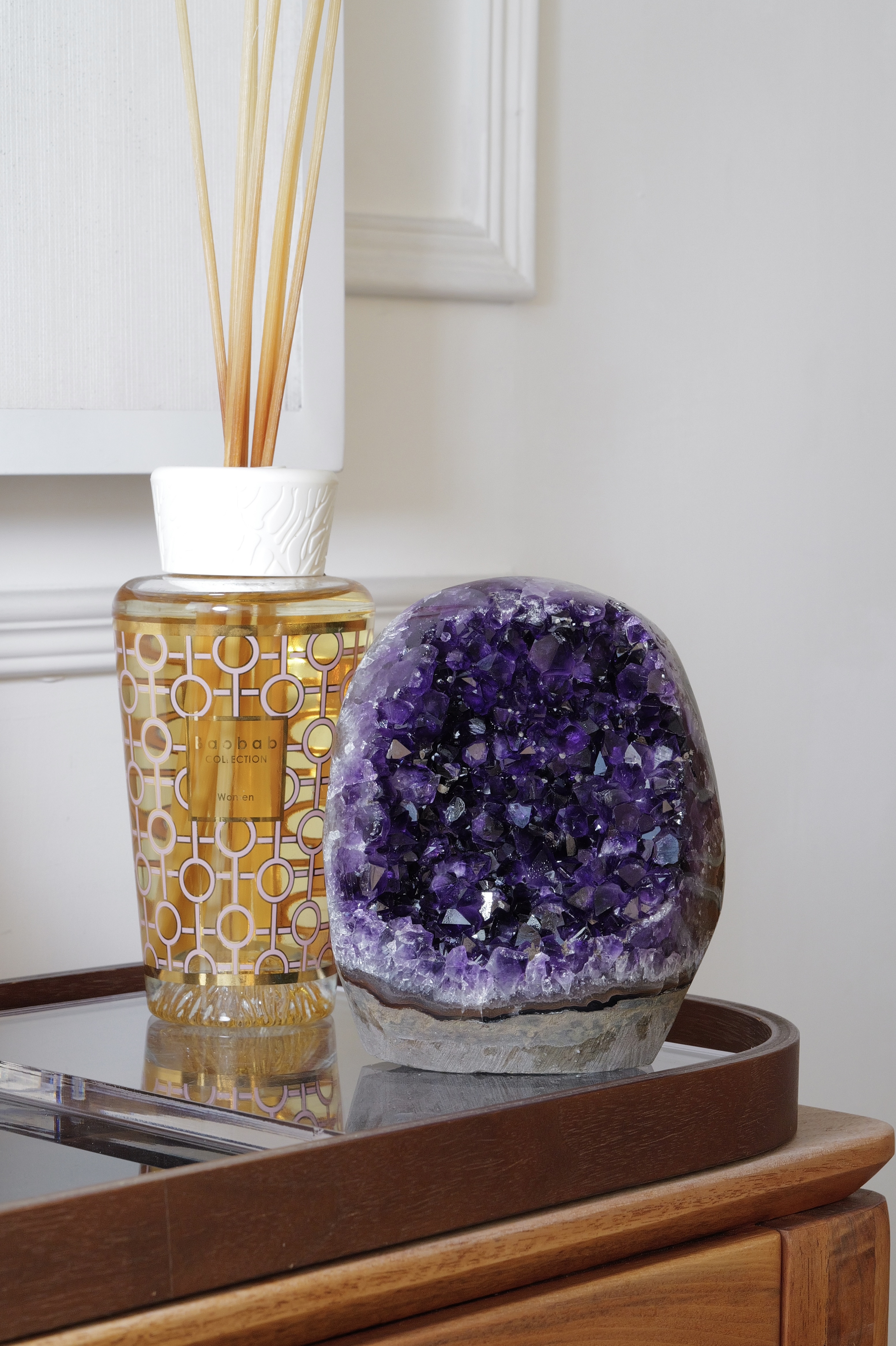 ༒ Uruguay 頂級帝王紫 1.4kg+瑪瑙晶牙背共生軟糖紫晶鎮༒ AM3008C31G1Asm-RA28*16JT