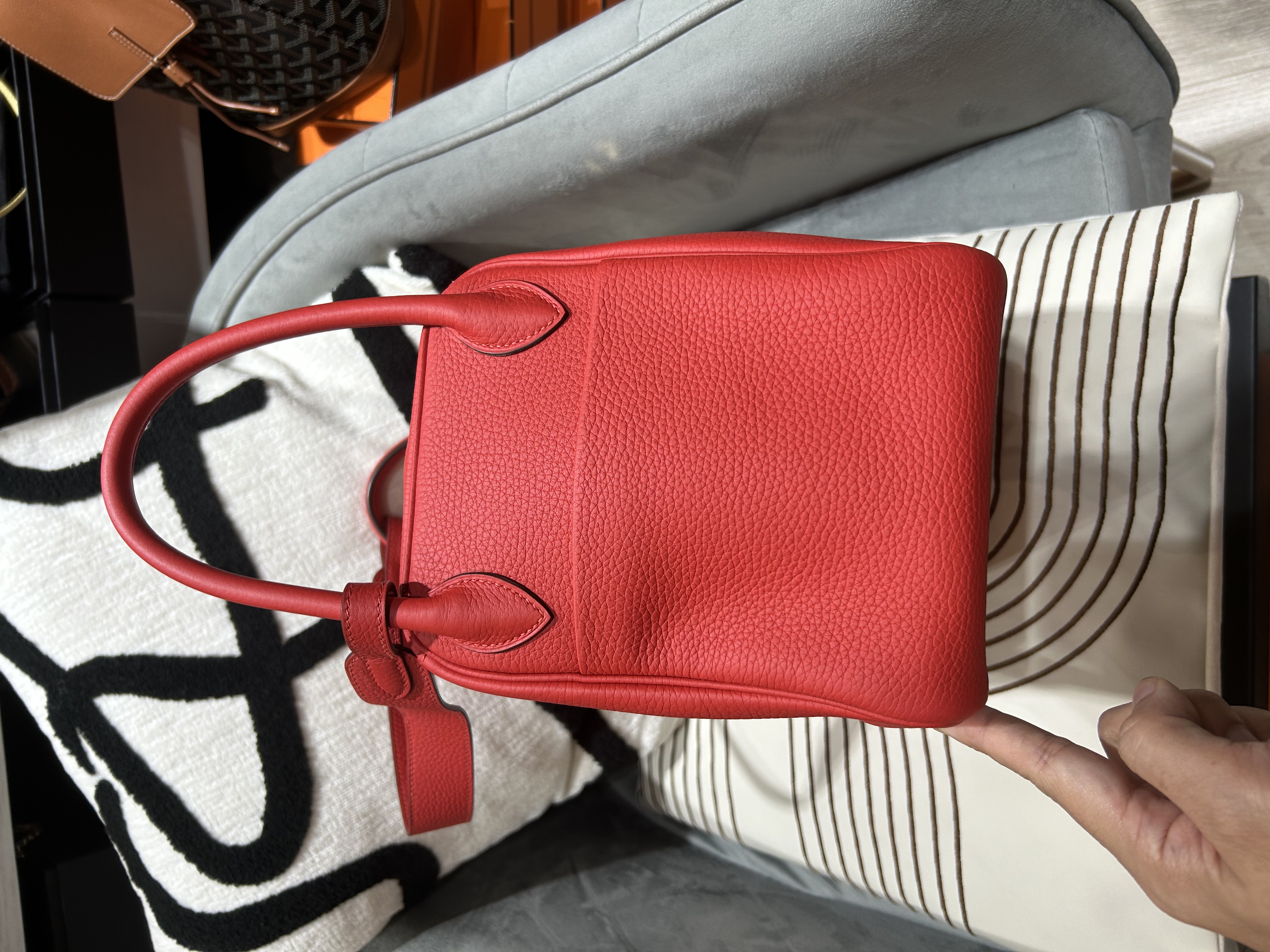 Hermes Lindy 30,SATMP X,心紅金扣 100%Authentic, 98%new ✅dust bag✅box