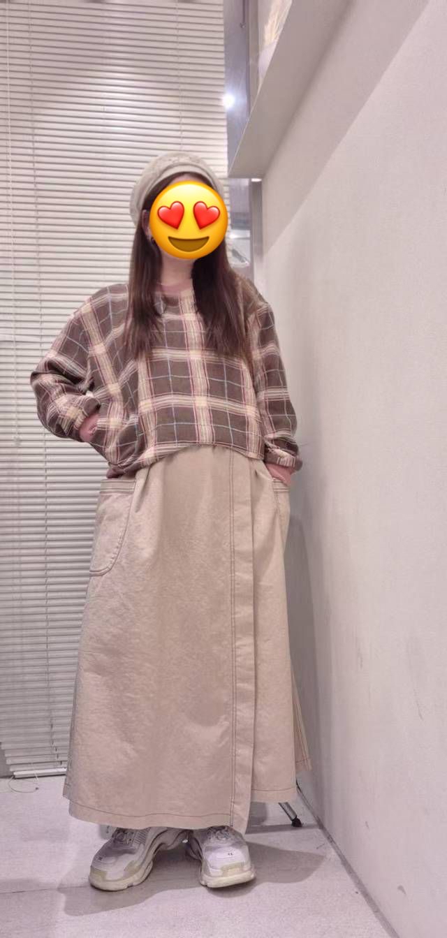 PW YE 立體絲絨車線格仔top