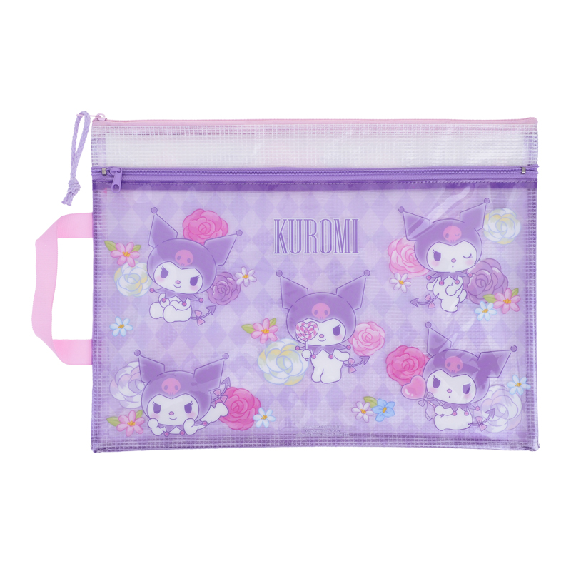 Kuromi A4 PVC Mesh Bag W/ Double Zipper 文件袋