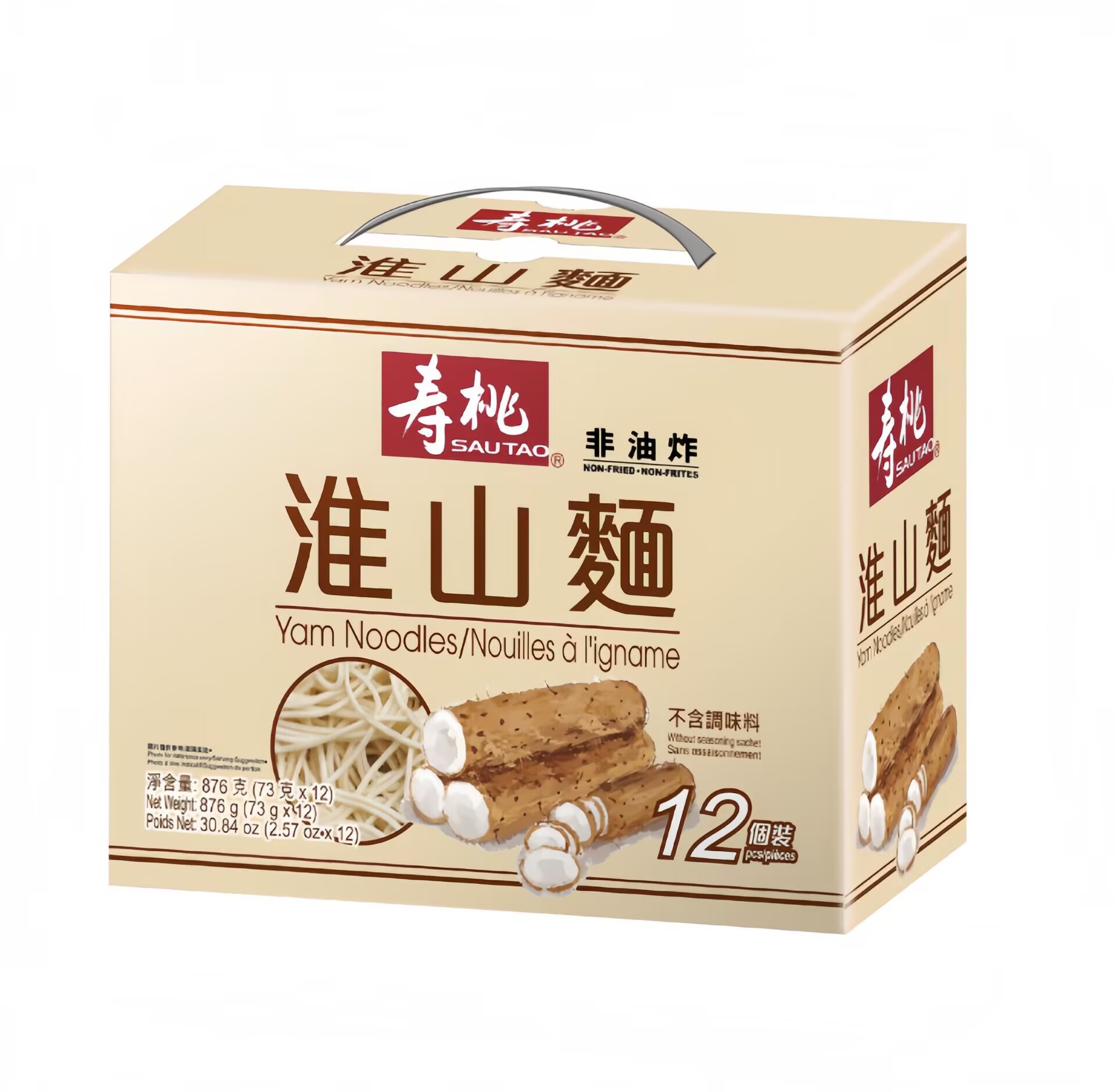 壽桃牌 - 淮山麵手提箱裝876g (12個)