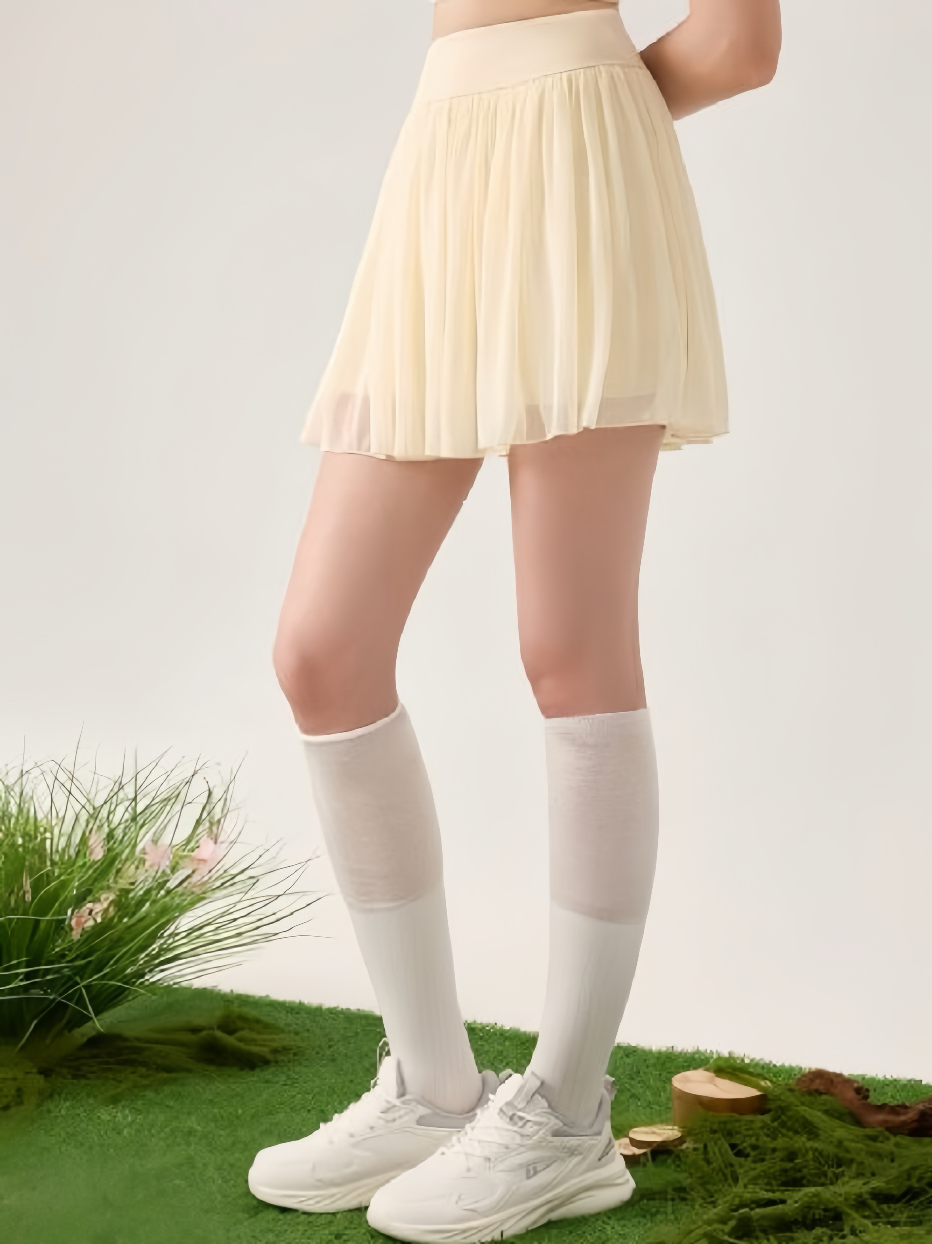 羽感防走光高腰蛋糕邊網球裙