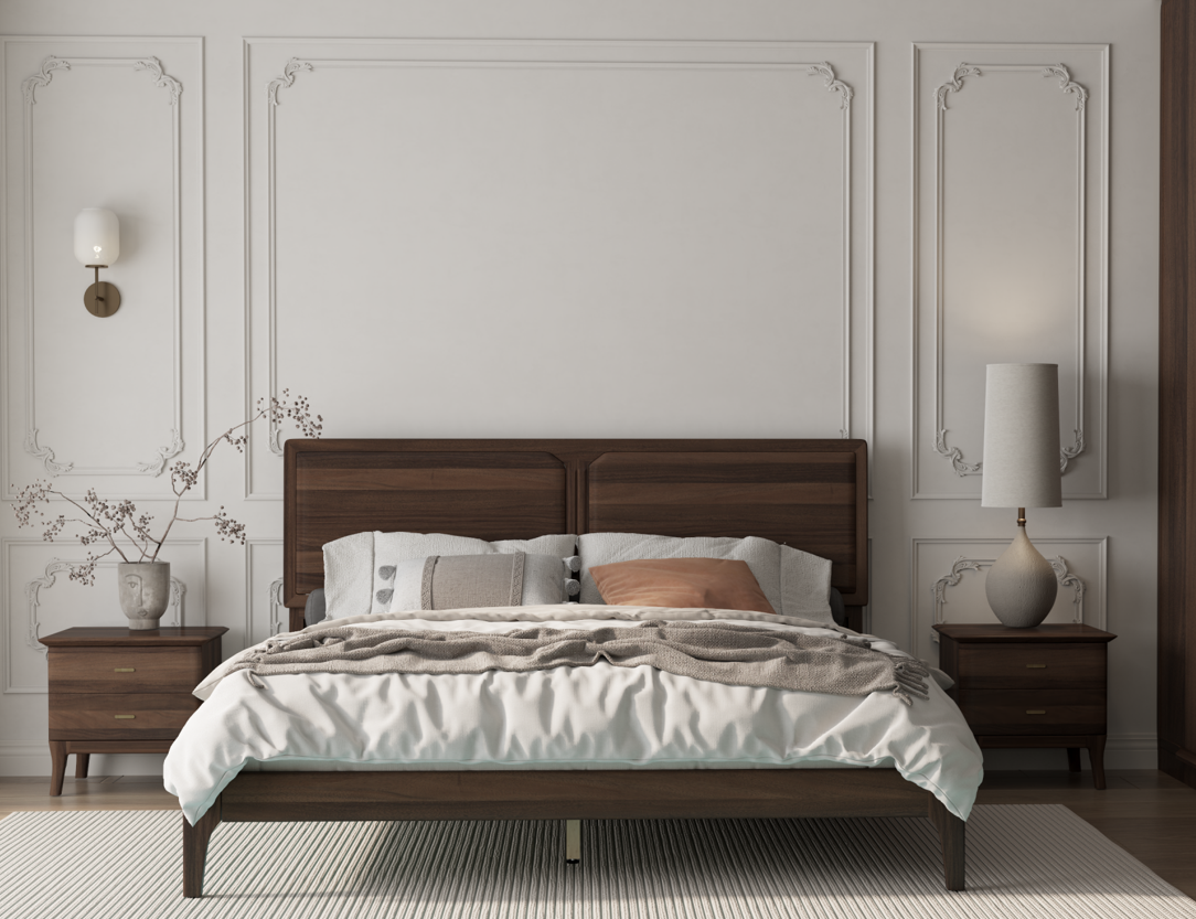 1.8米 / 1.5米 實木床架 8004