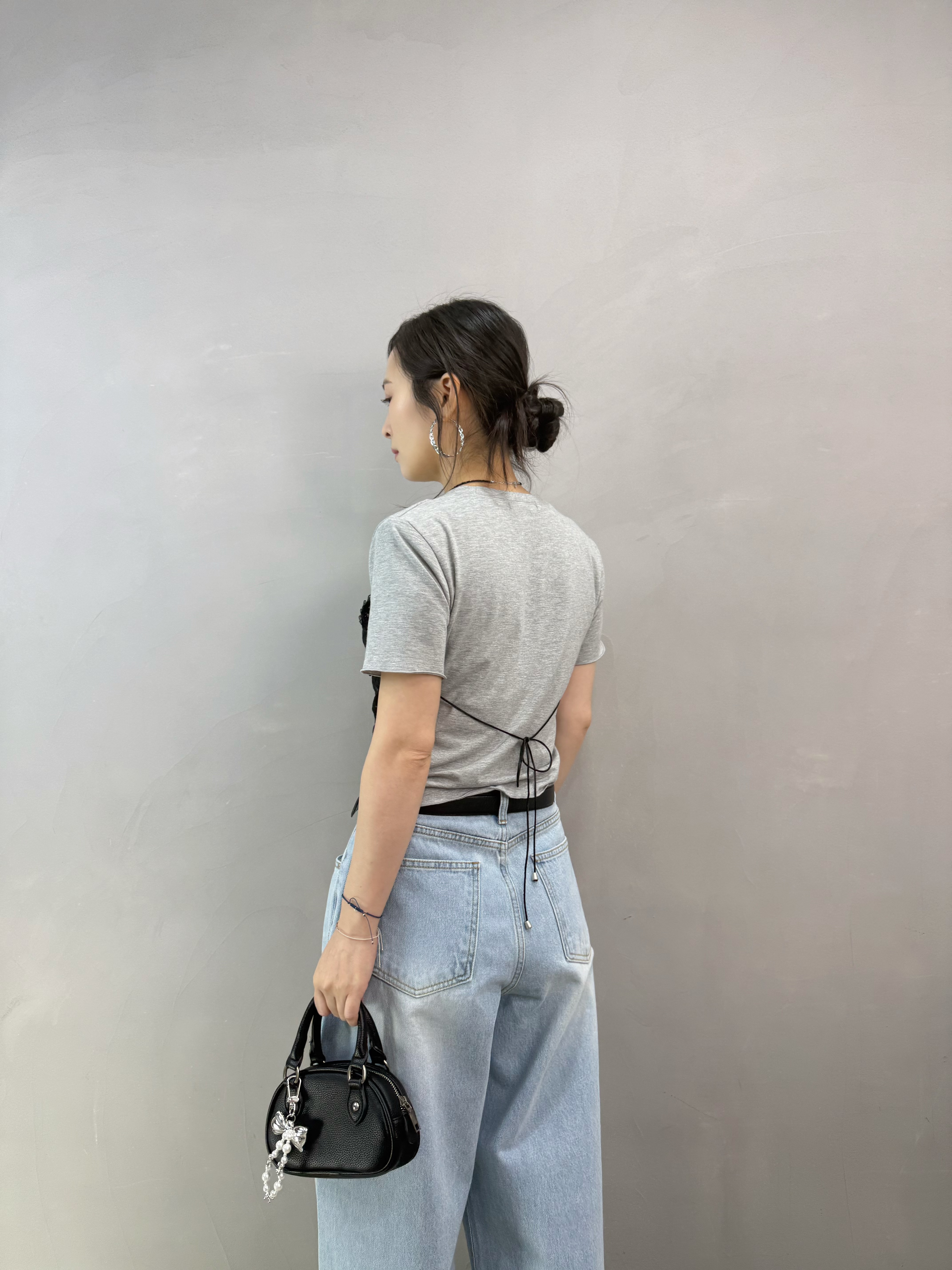 C13 假兩件Lace棉Tee