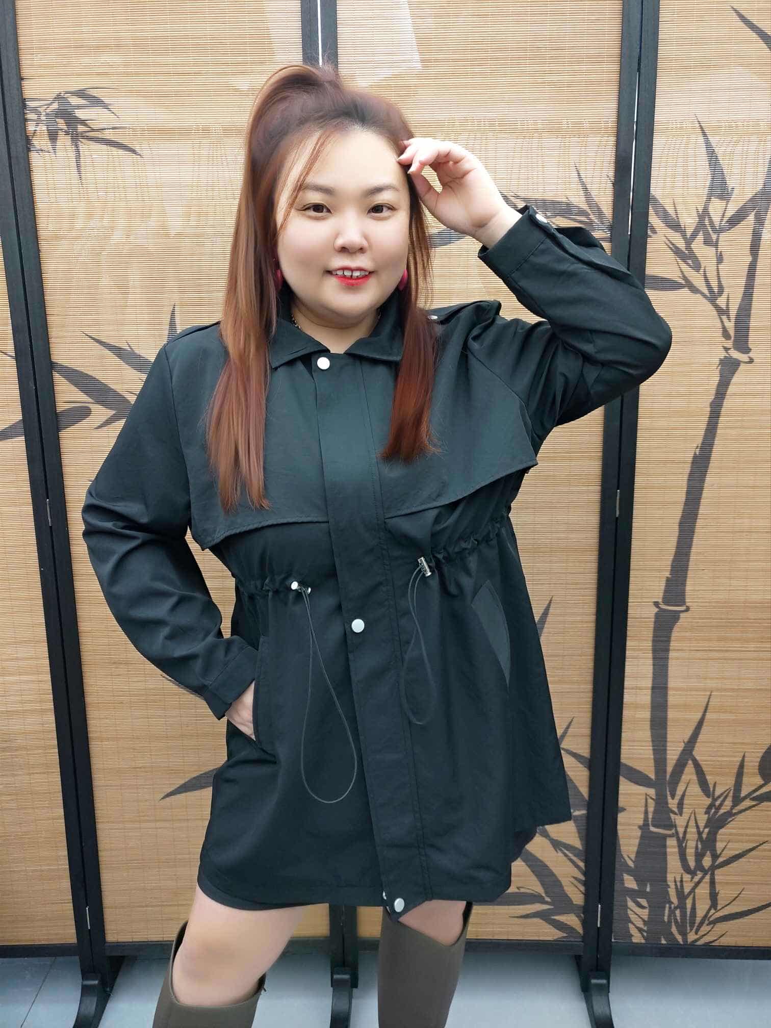 DDF06 8397(B12) 抽绳收腰风衣外套