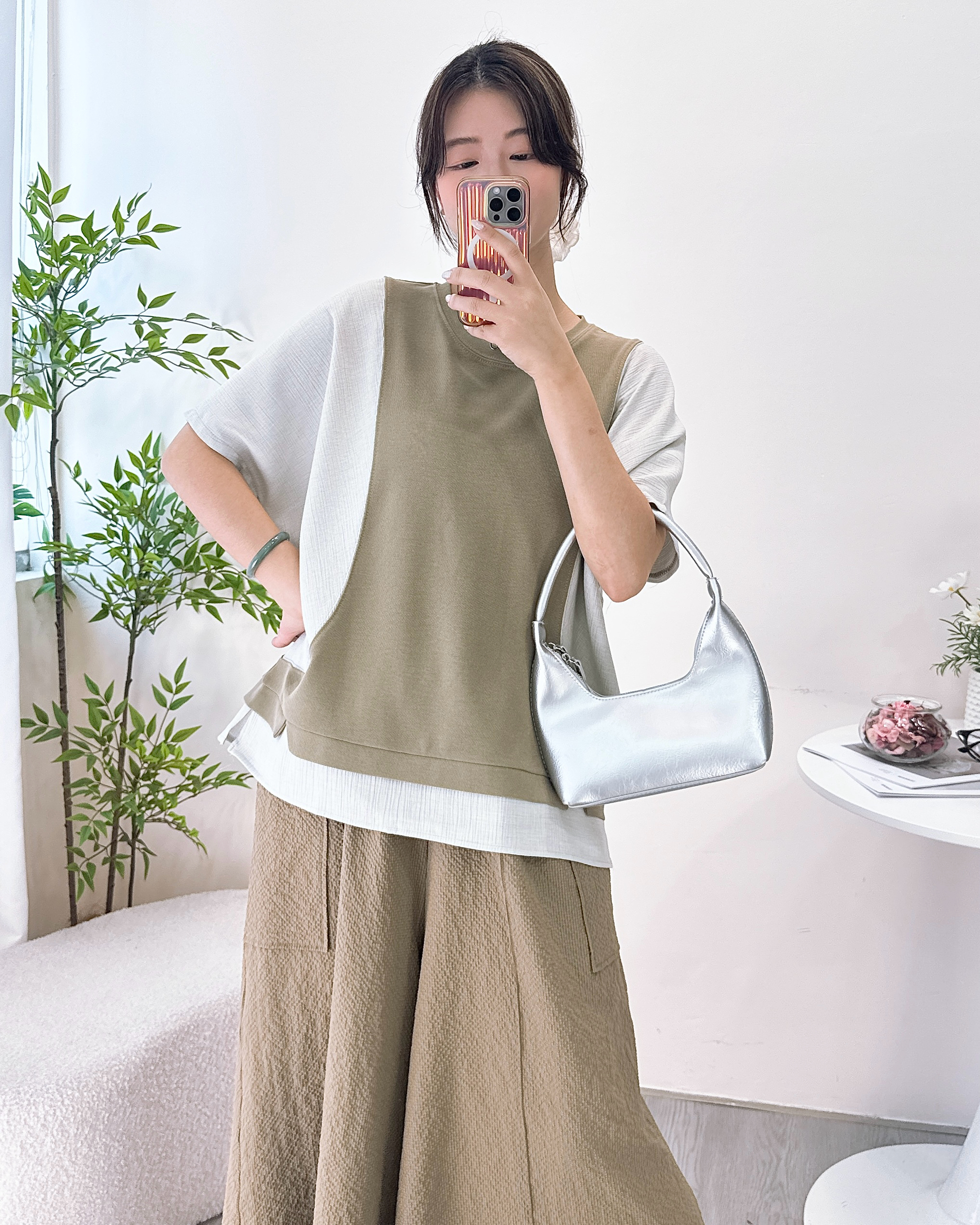 超舒服撞色拼布上衣 4色