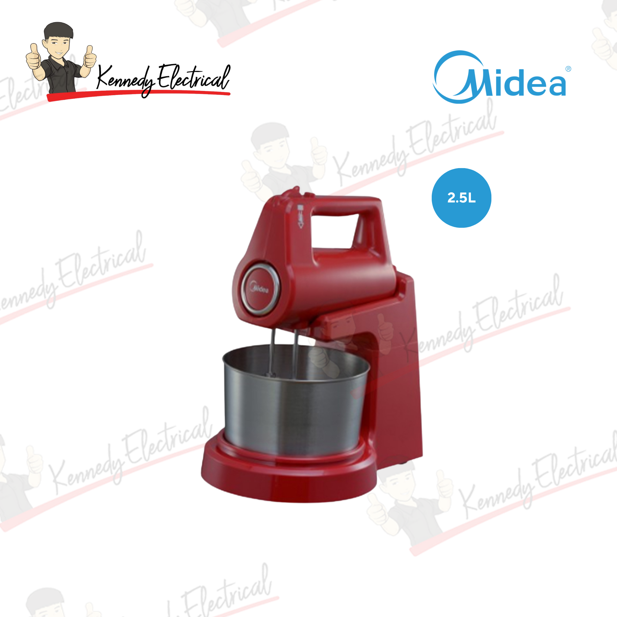 Midea 2.5L Stand Mixer With 5 Speed & Turbo Function 400W (Red) SM0293-R