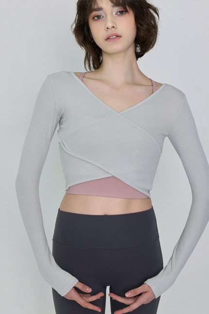 【Two-way wear】預購_DEVI-T0041 Curve Wrap Crop Top by Devi wear