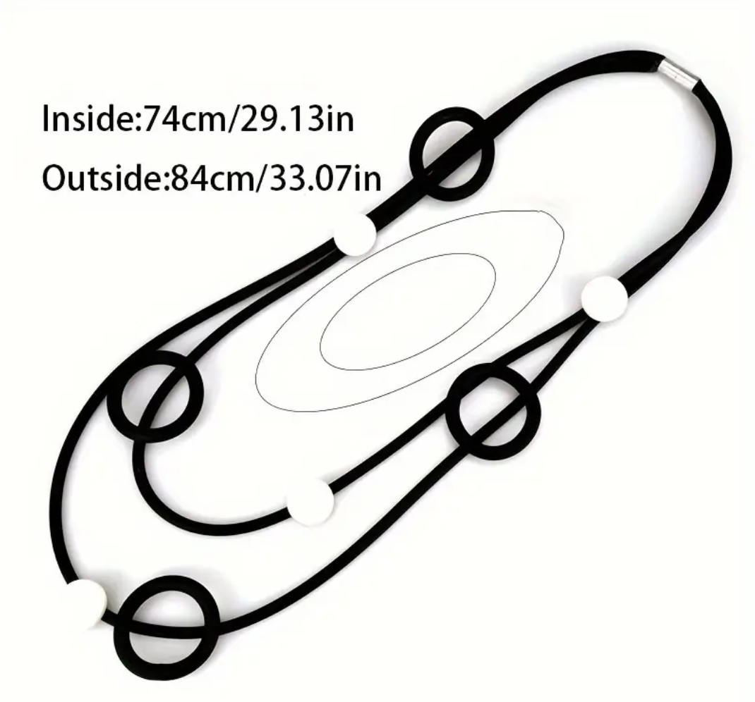 Double-Layer Rubber Retro Wooden Beaded Necklace