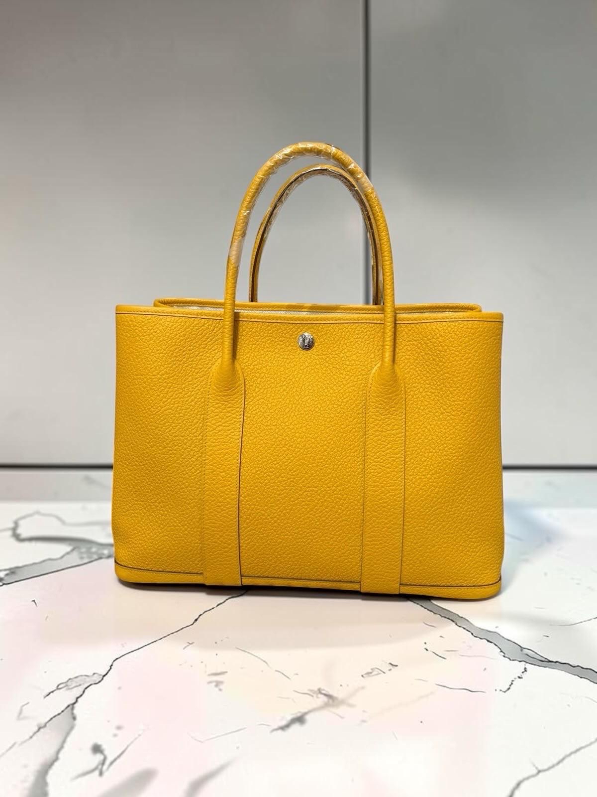 Hermes garden party 36,STAMP C，9D 琥珀黃，100%Authentic,99%new✅塵袋  