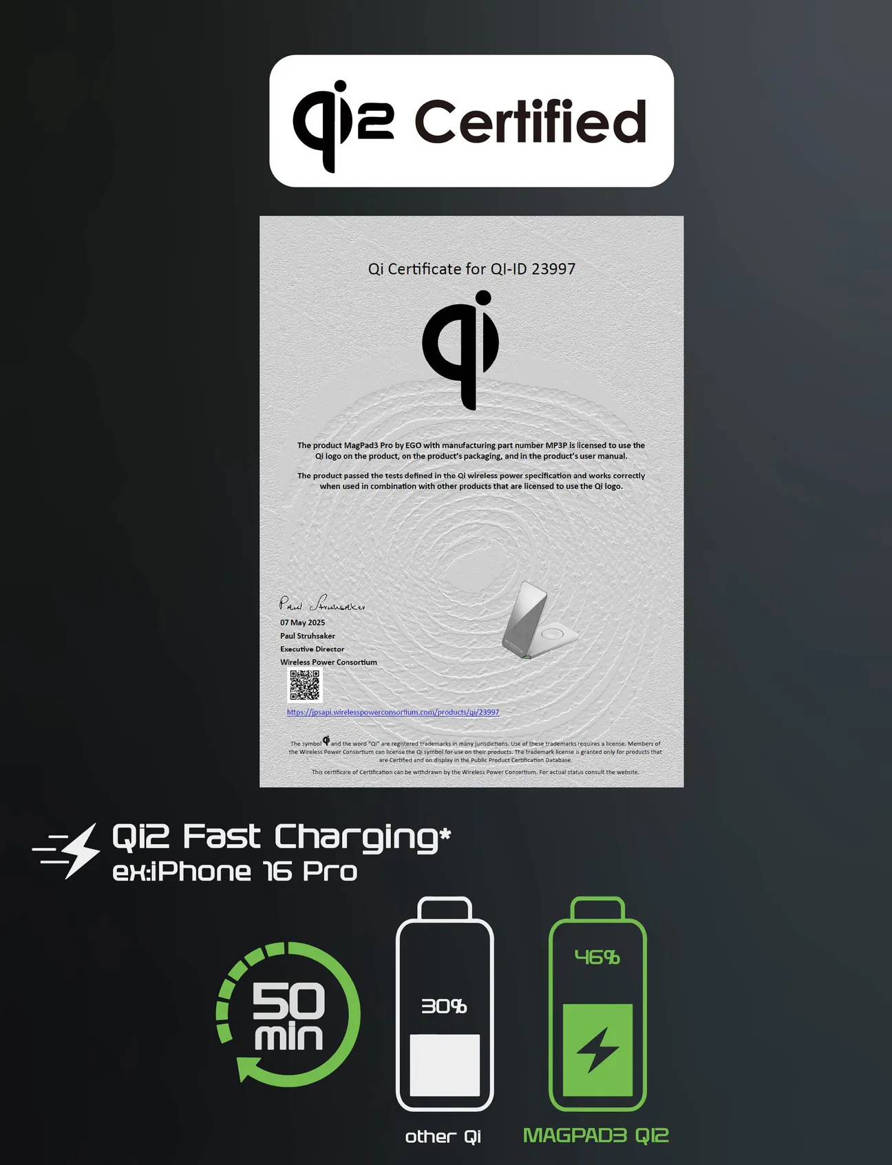 EGO MagPad3 QI2 3in1 Magsafe 充電座