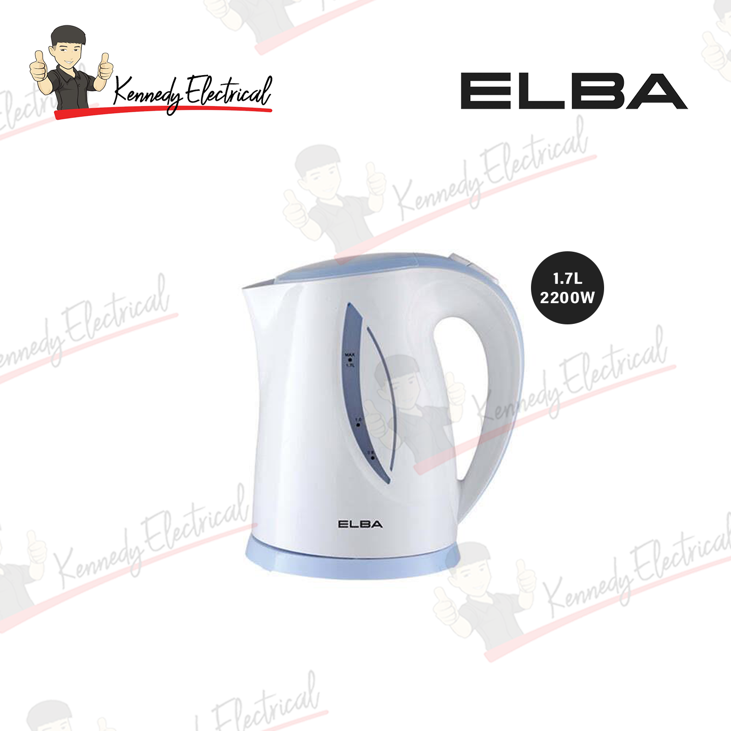 Elba 1.7L Jug Kettle (White) EJK-D1719(WH)