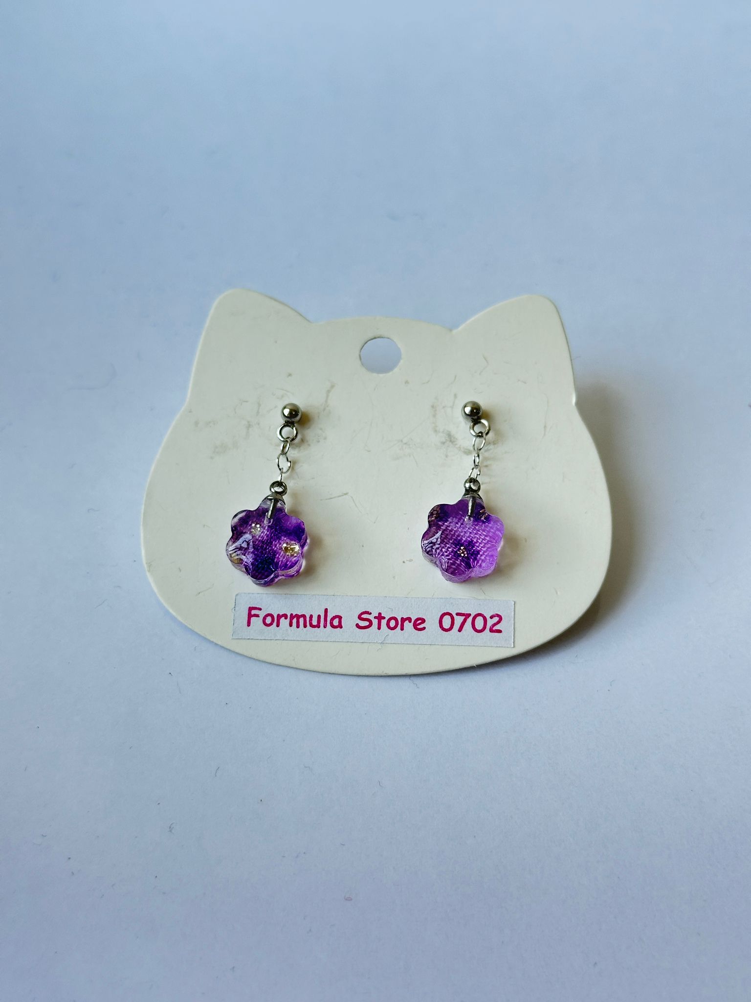 紫色花朵耳環 - Formula Store 0702