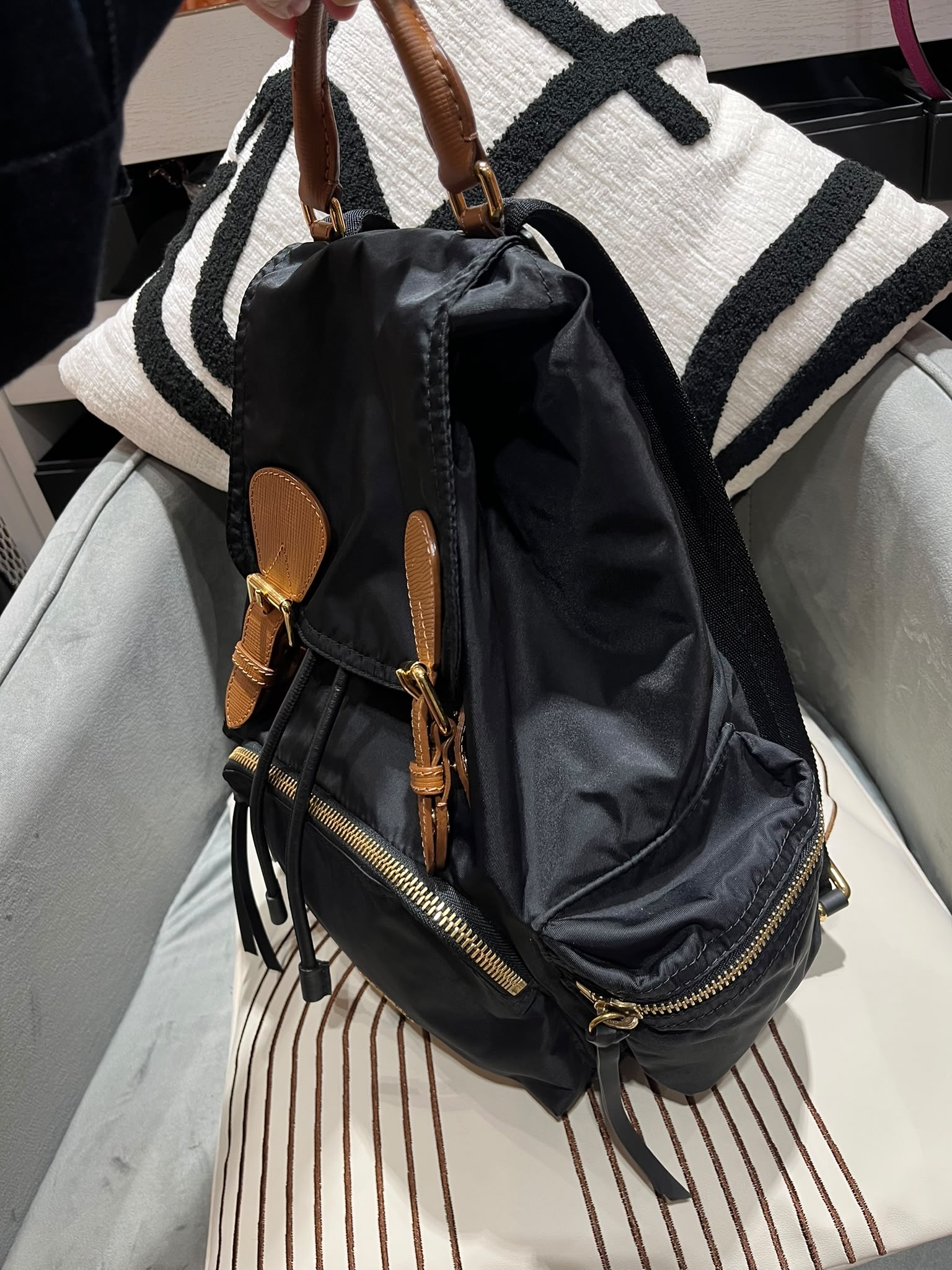 Burberry Nylon Backpack 100%Authentic, 98%New ✅Dust bag