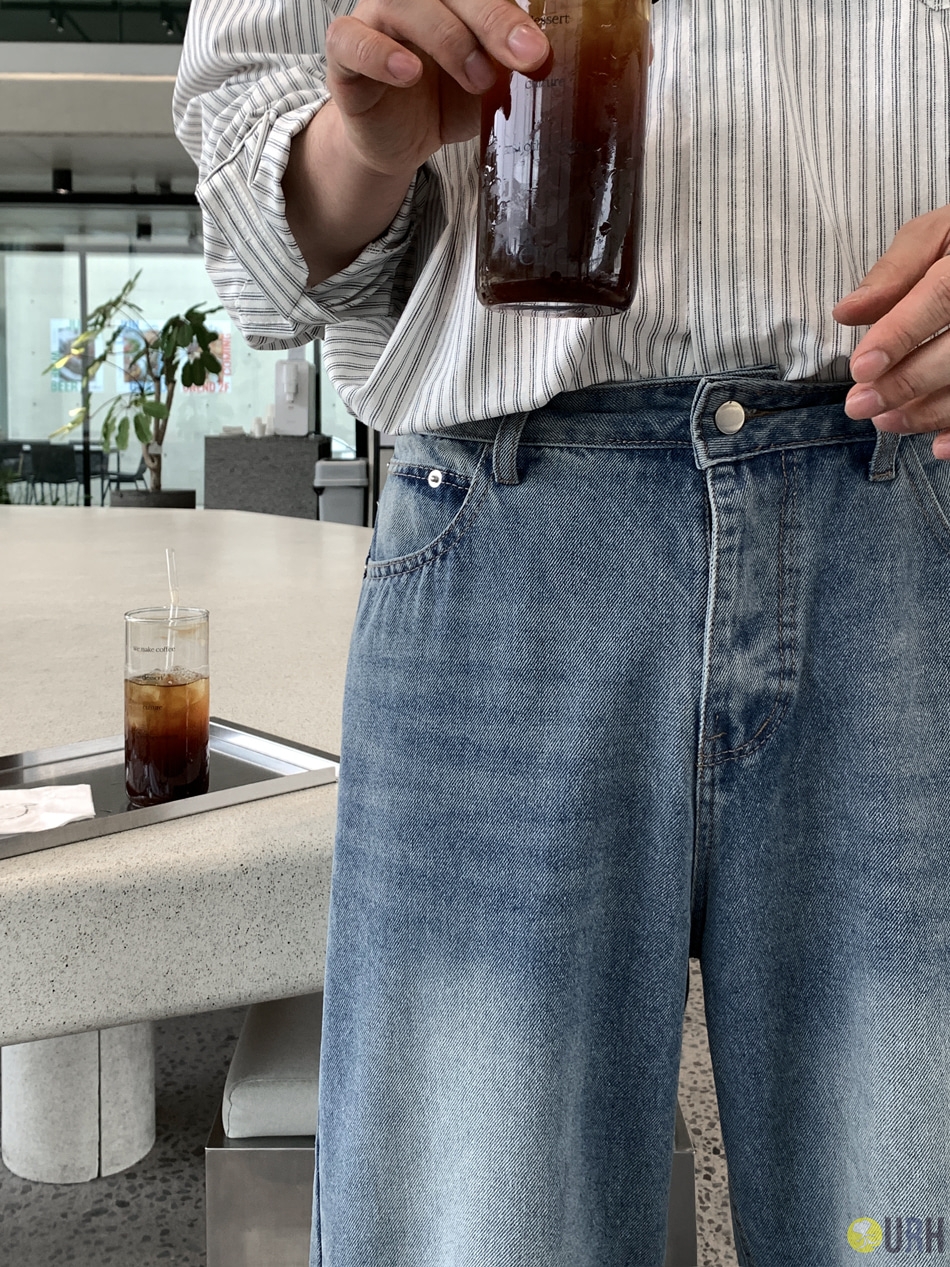 【100%保證韓國直送】復古灰調洗水寬鬆直腳牛仔褲 👖 [5 color] RL114824