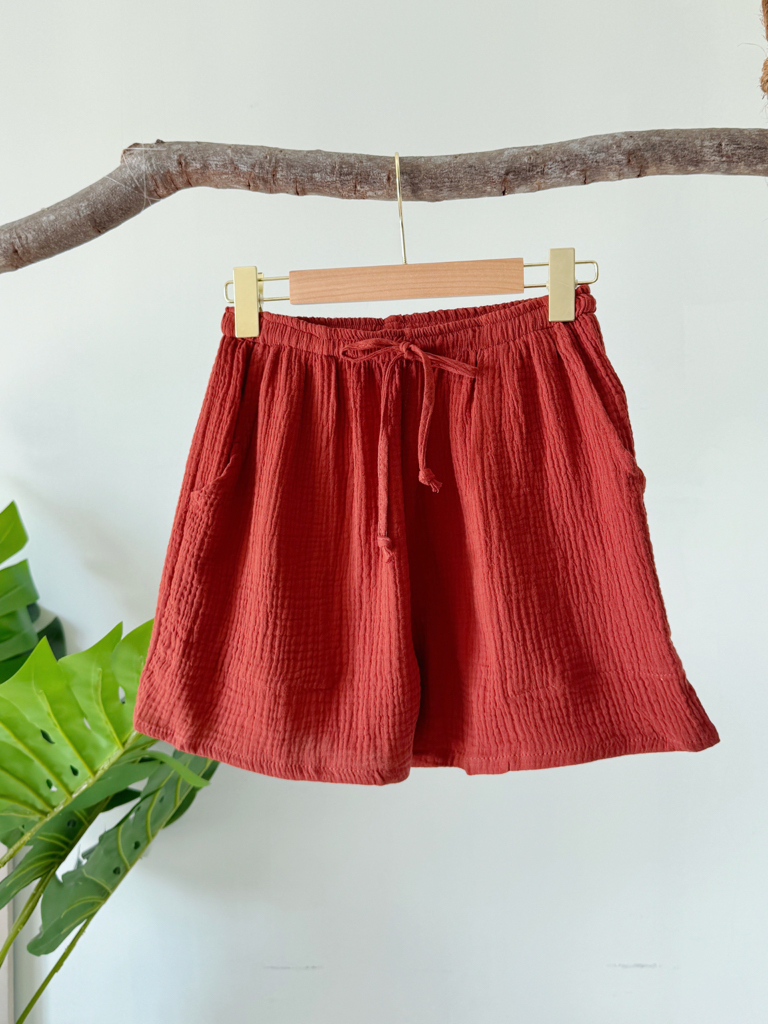 森系简约纯棉短裤