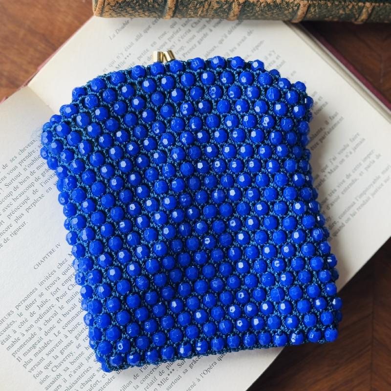 Vintage 1960s Made in Hong Kong Bead Bag - Two Way Clutch / Handbag (MT2241)