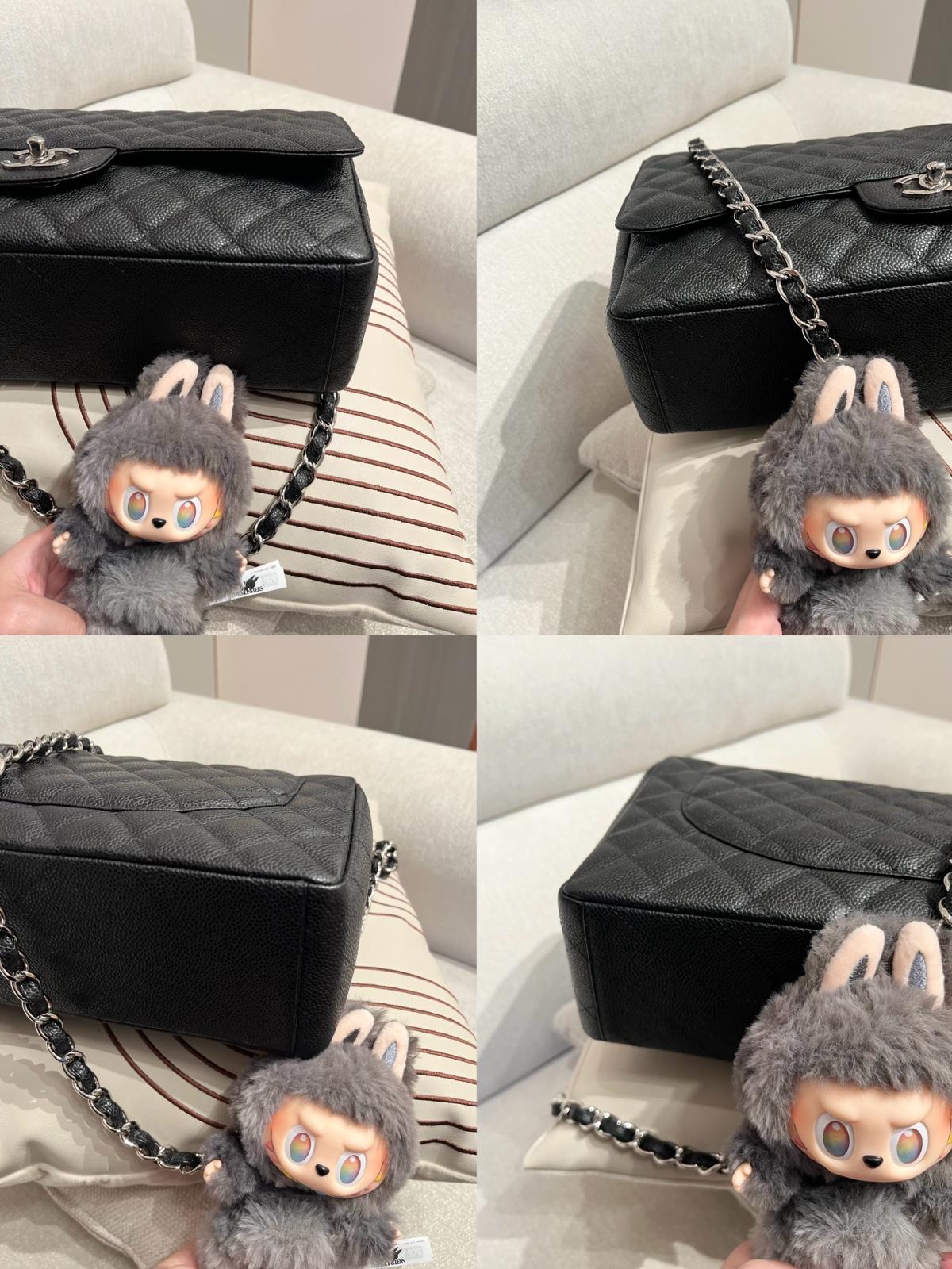 Chanel classic flap 33cm maxi jumbo 黑色荔枝牛皮銀扣100%Authentic,98%new ✅card✅防塵袋✅box